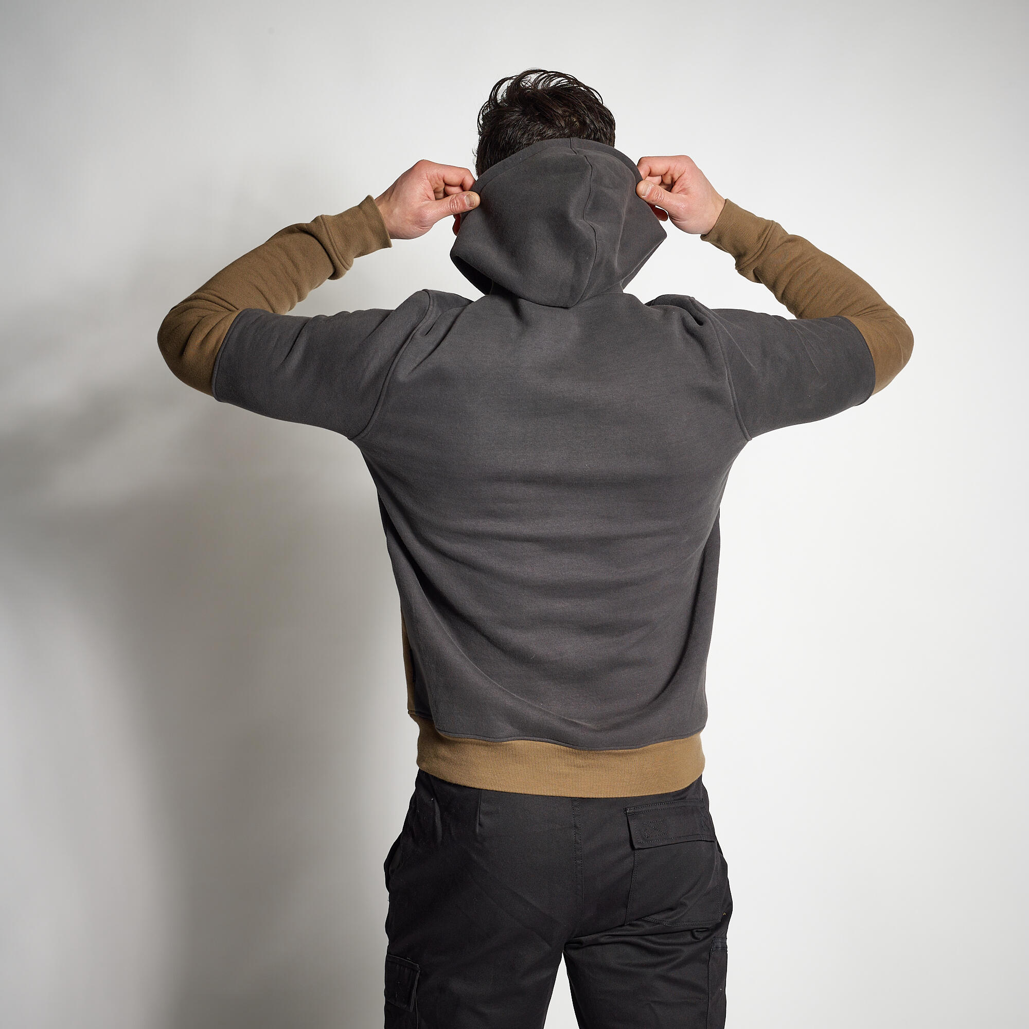 هودی مردانه - بژ - مناسب شکار و طبیعتنگری - مدل 500 Erkek Kapüşonlu Sweatshirt - Bej - Avcılık ve Doğa Gözlemi - 500
