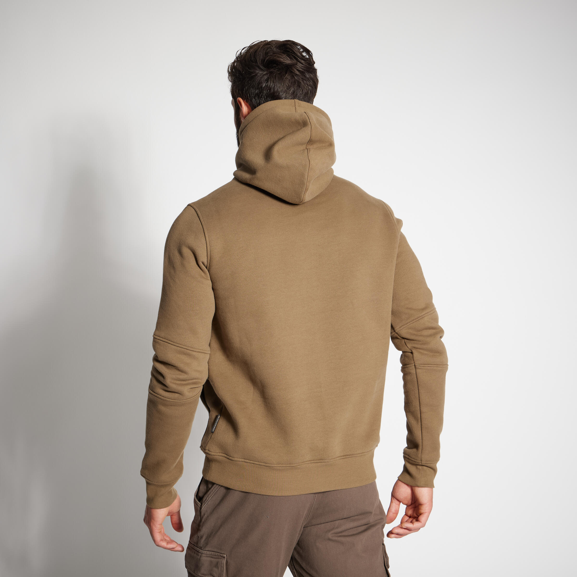 Erkek Kapüşonlu Sweatshirt - Avcılık ve Doğa Gözlemi - Bej - 500 Logo