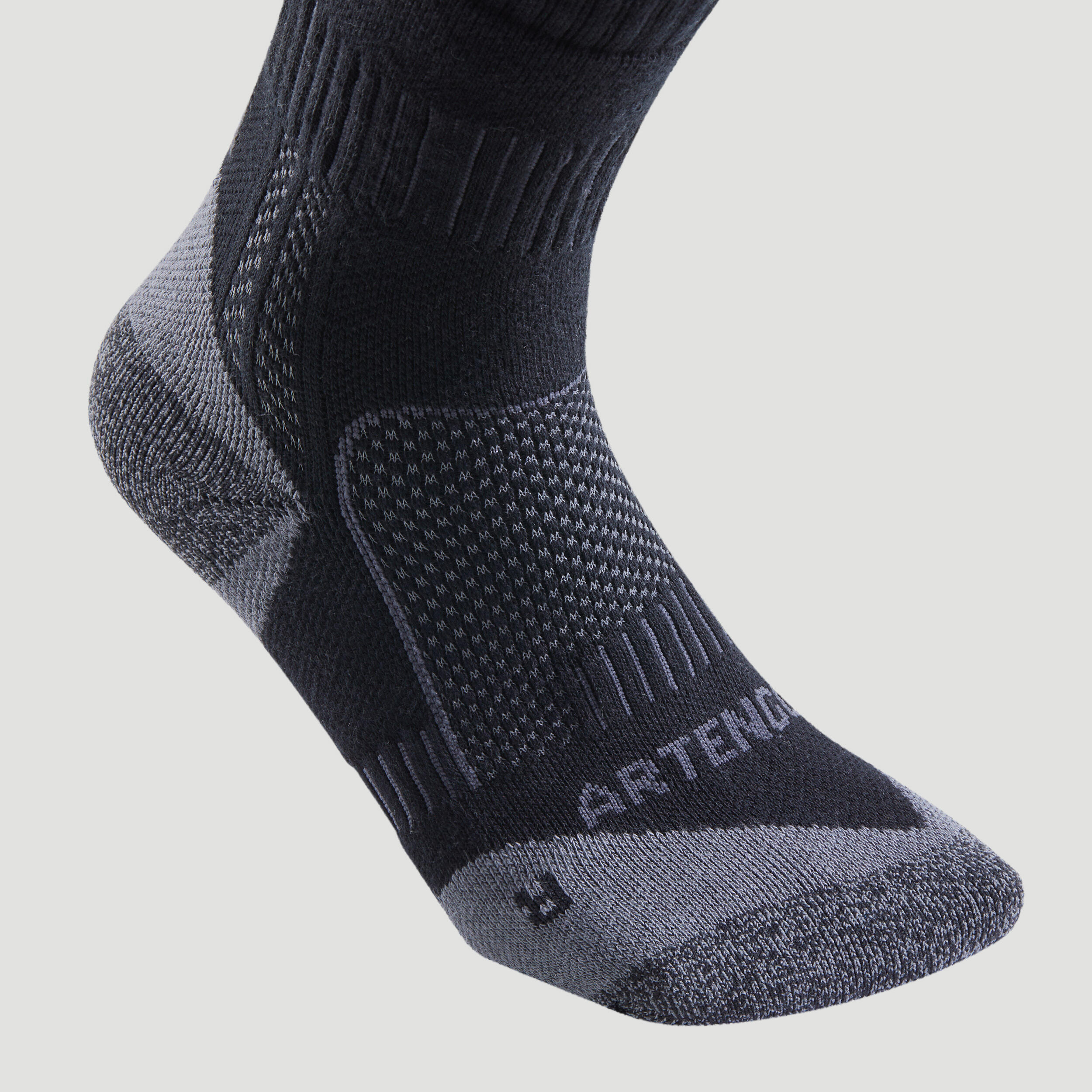 Tenis Çorabı - Uzun Konçlu - 3 Çift - Siyah / Gri - RS 900
