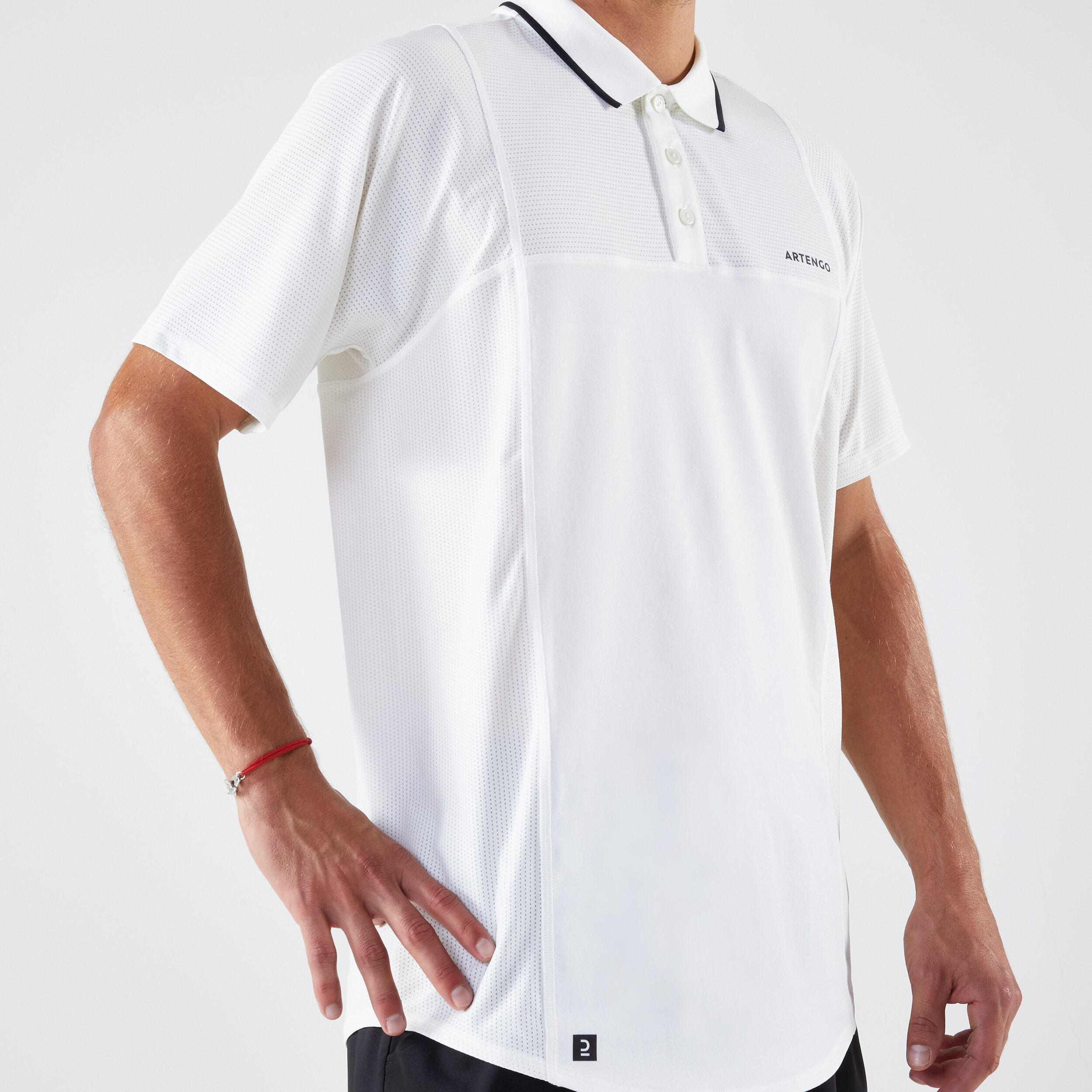 Erkek Kısa Kollu Polo Tenis Tişörtü - Beyaz - Artengo DRY