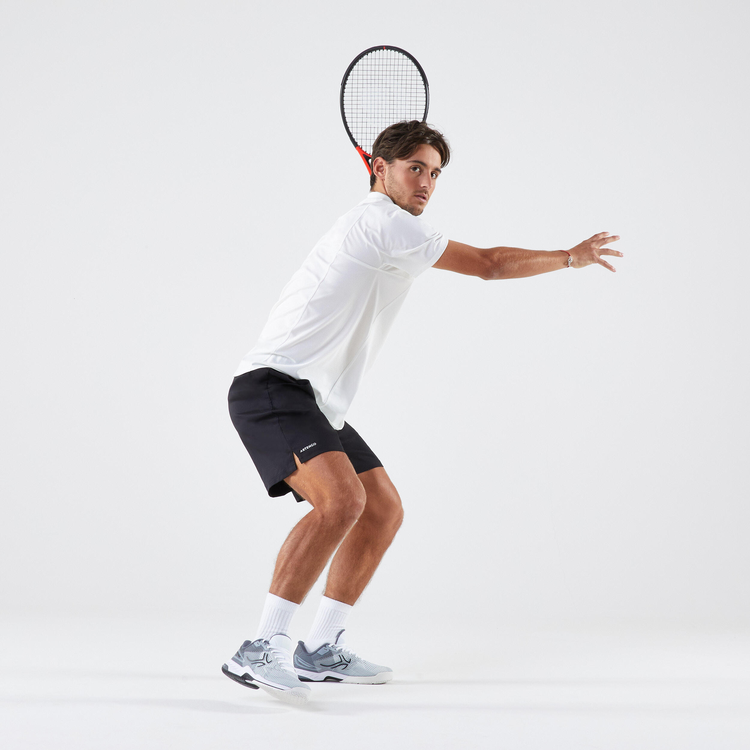 Erkek Kısa Kollu Polo Tenis Tişörtü - Beyaz - Artengo DRY