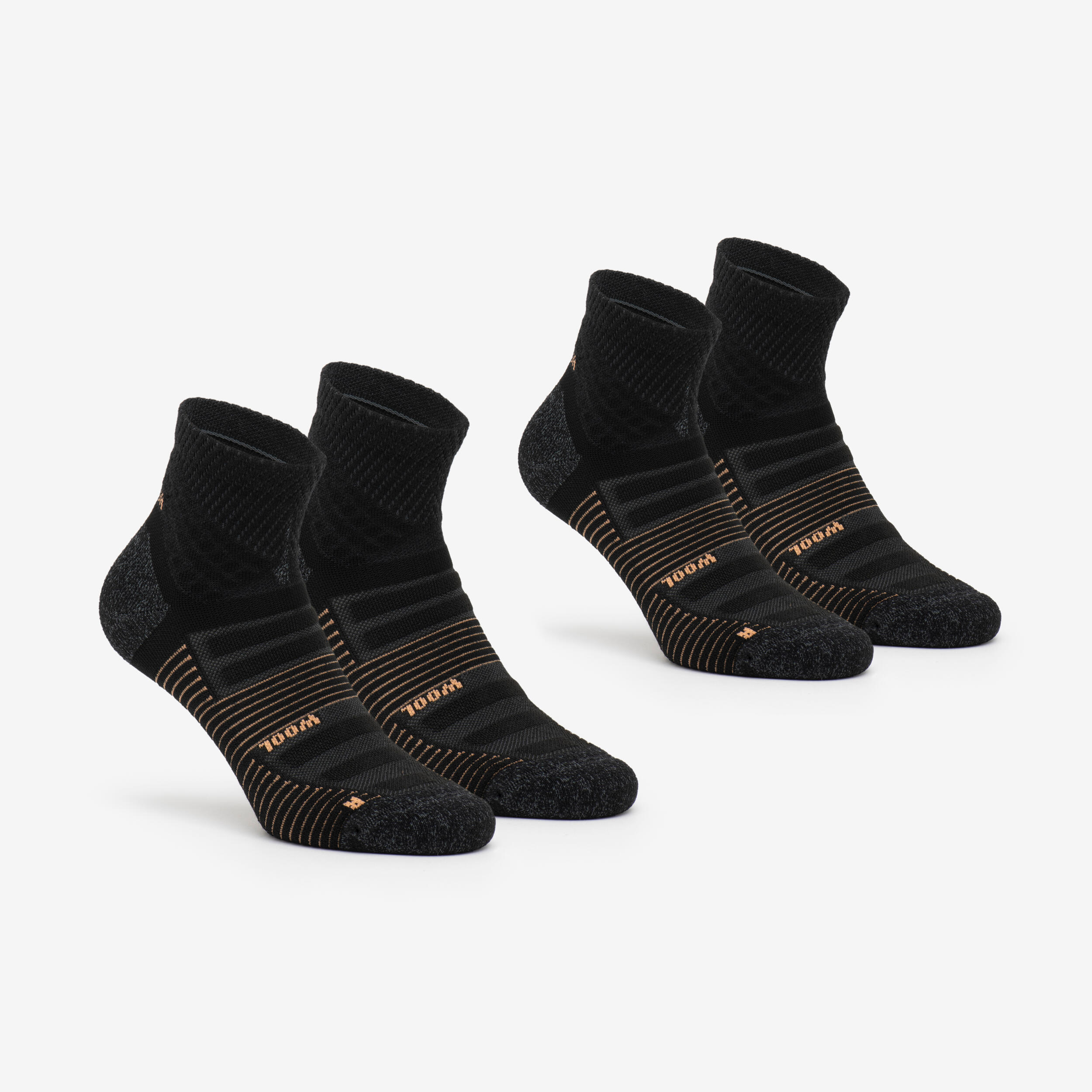 جوراب طبیعت‌گردی ساق متوسط - مشکی - بسته ۲ جفت - Hike 900