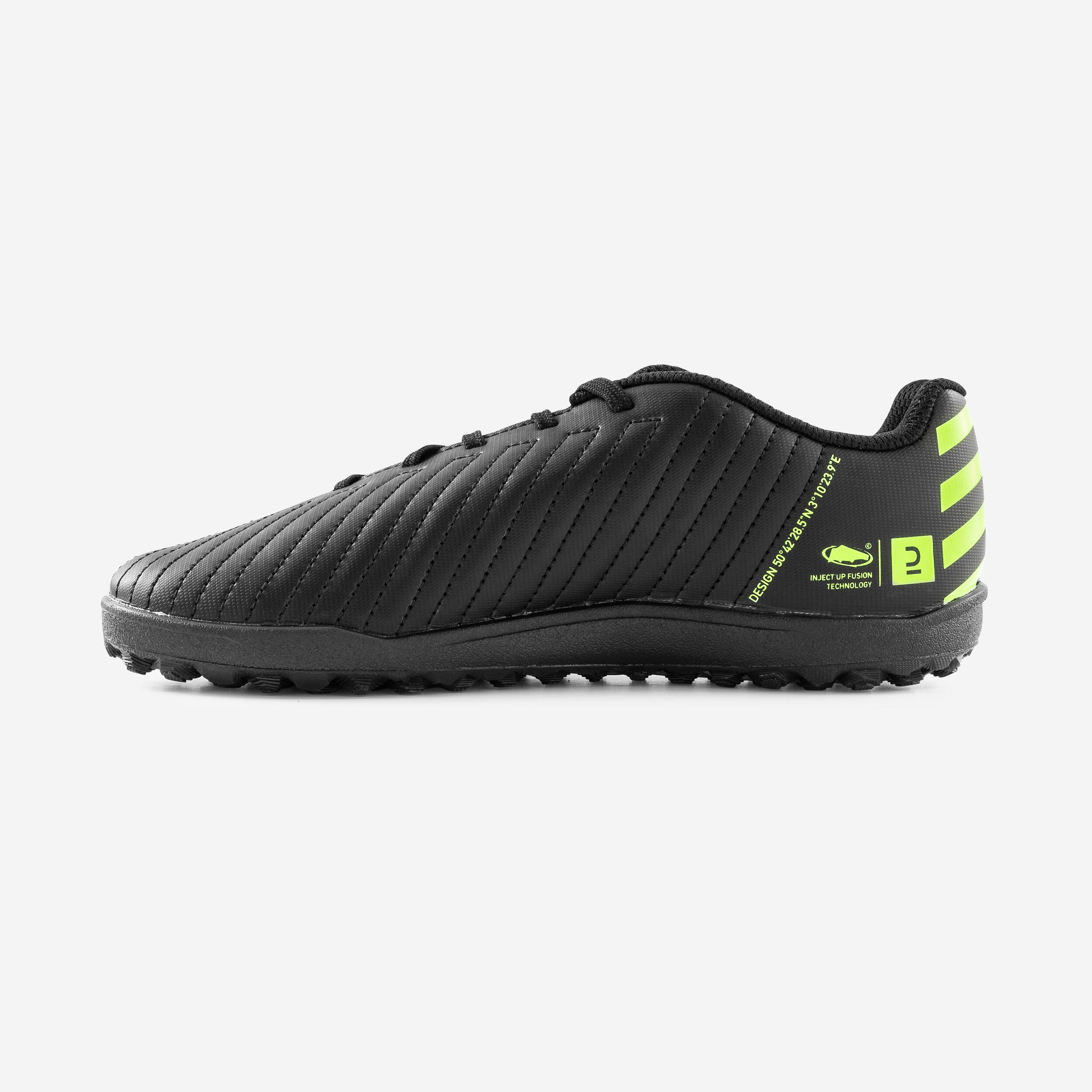 کفش فوتبال چمن مصنوعی بچگانه - مشکی / زرد - 100 Turf