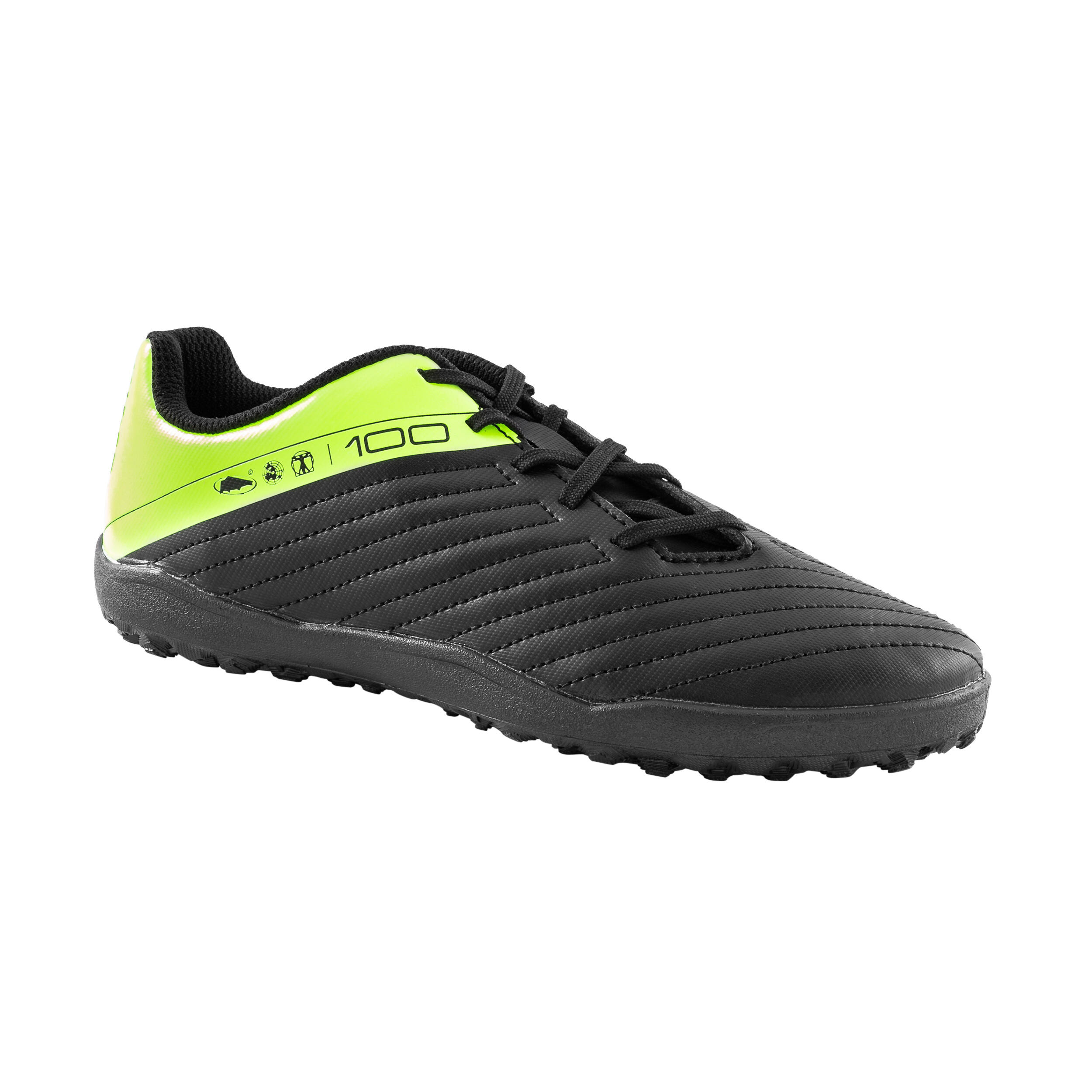 Çocuk Halı Saha Ayakkabısı / Futbol Ayakkabısı - Siyah / Sarı - 100 Turf