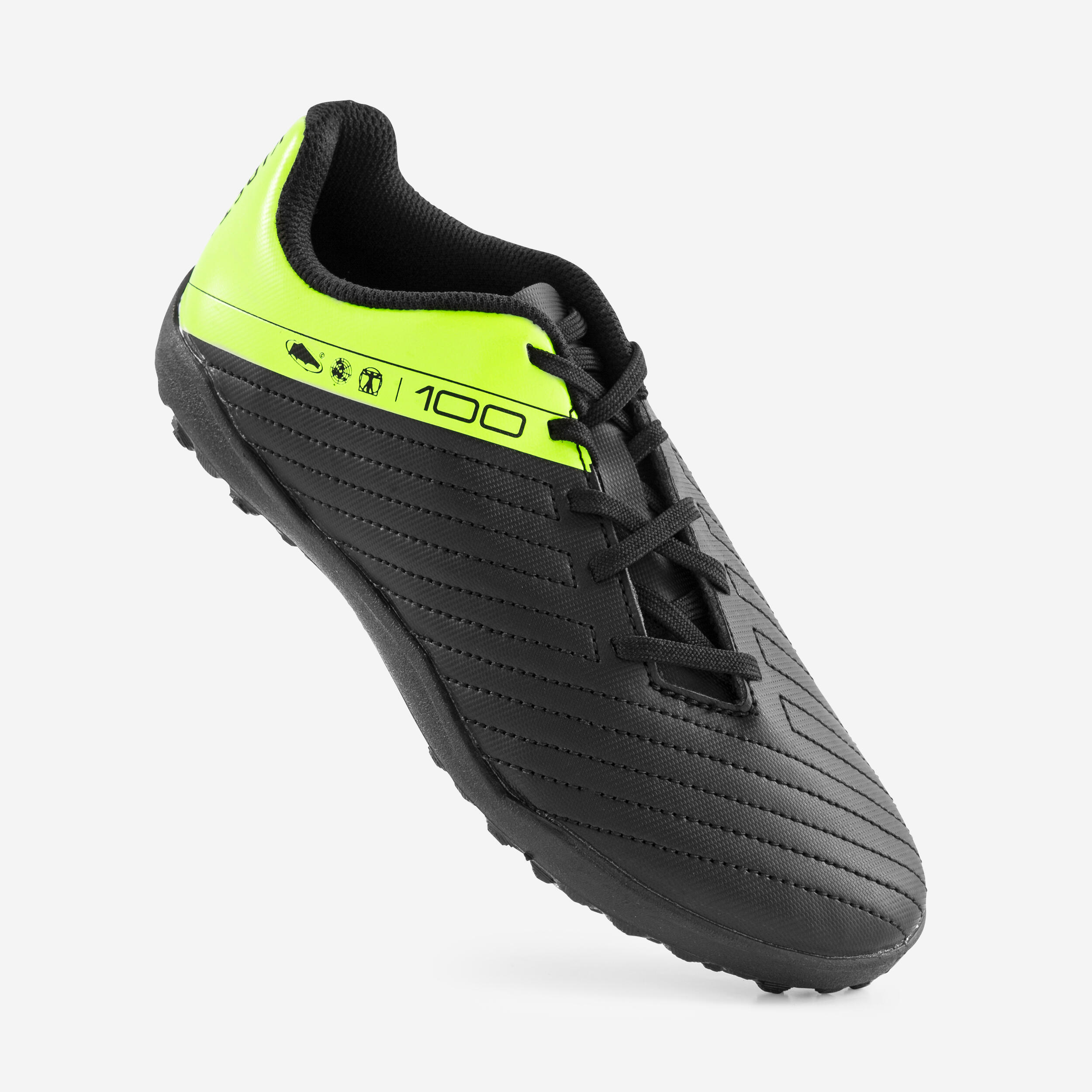 Çocuk Halı Saha Ayakkabısı / Futbol Ayakkabısı - Siyah / Sarı - 100 Turf