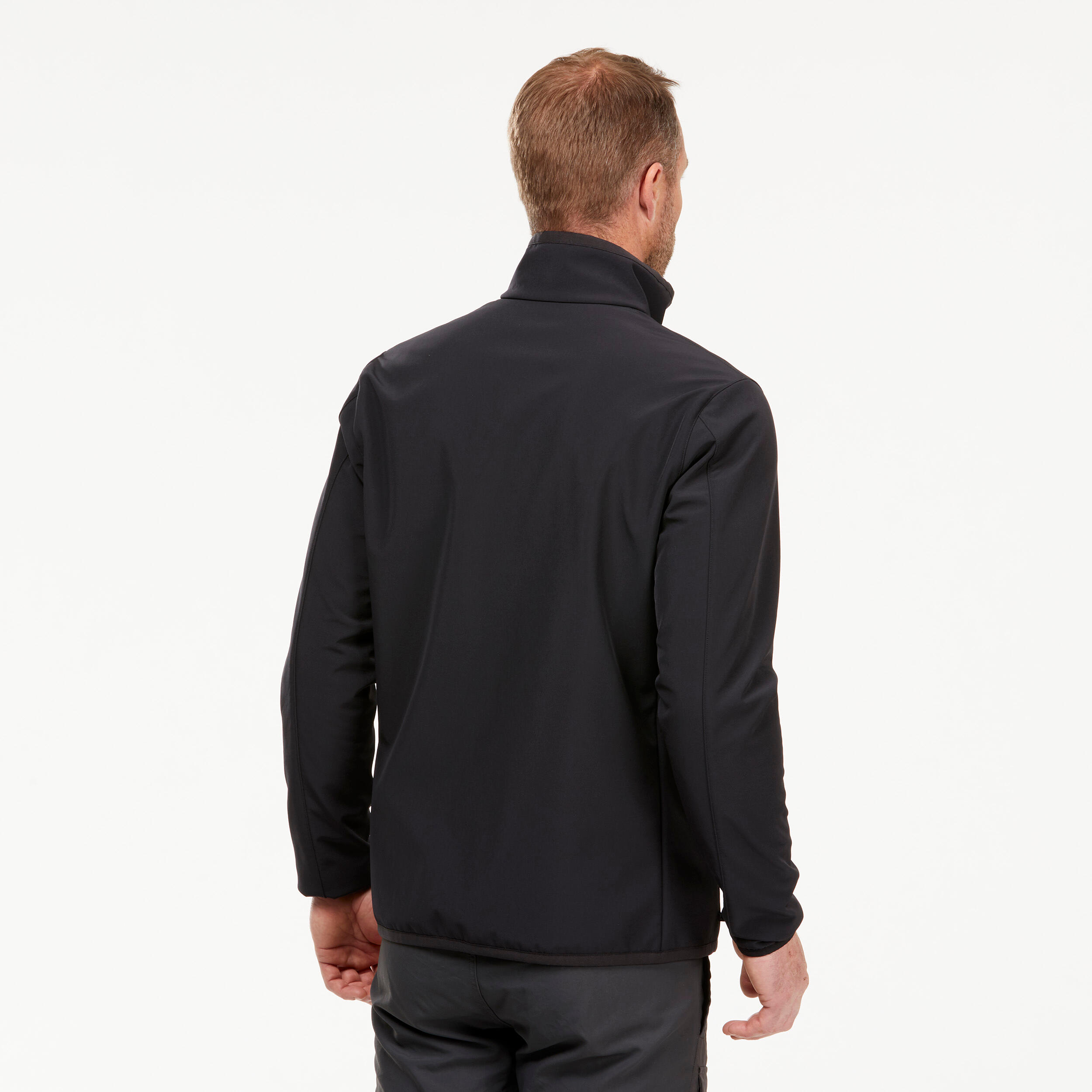 Erkek Outdoor Trekking Rüzgar Kesen Softshell Mont - Siyah - MT100