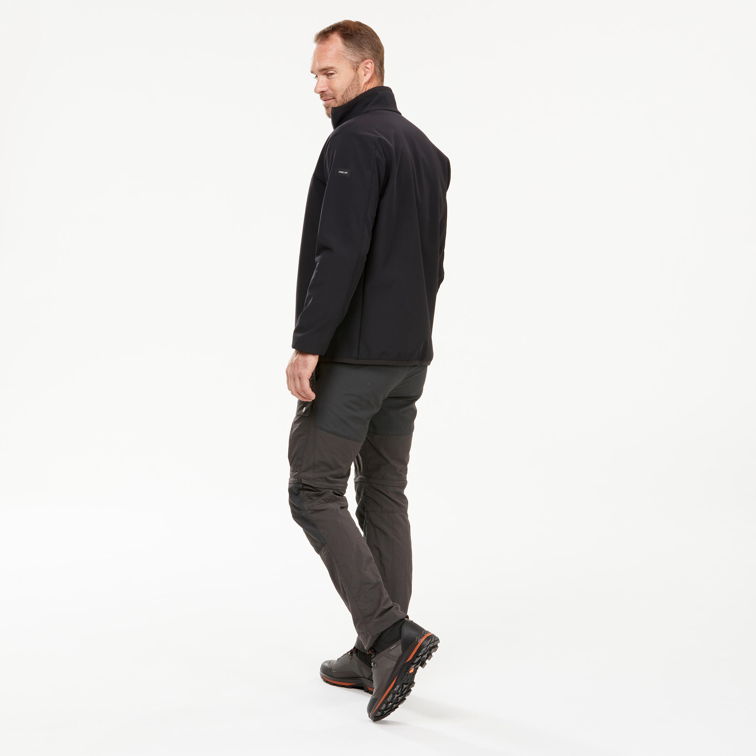Erkek Outdoor Trekking Rüzgar Kesen Softshell Mont - Siyah - MT100