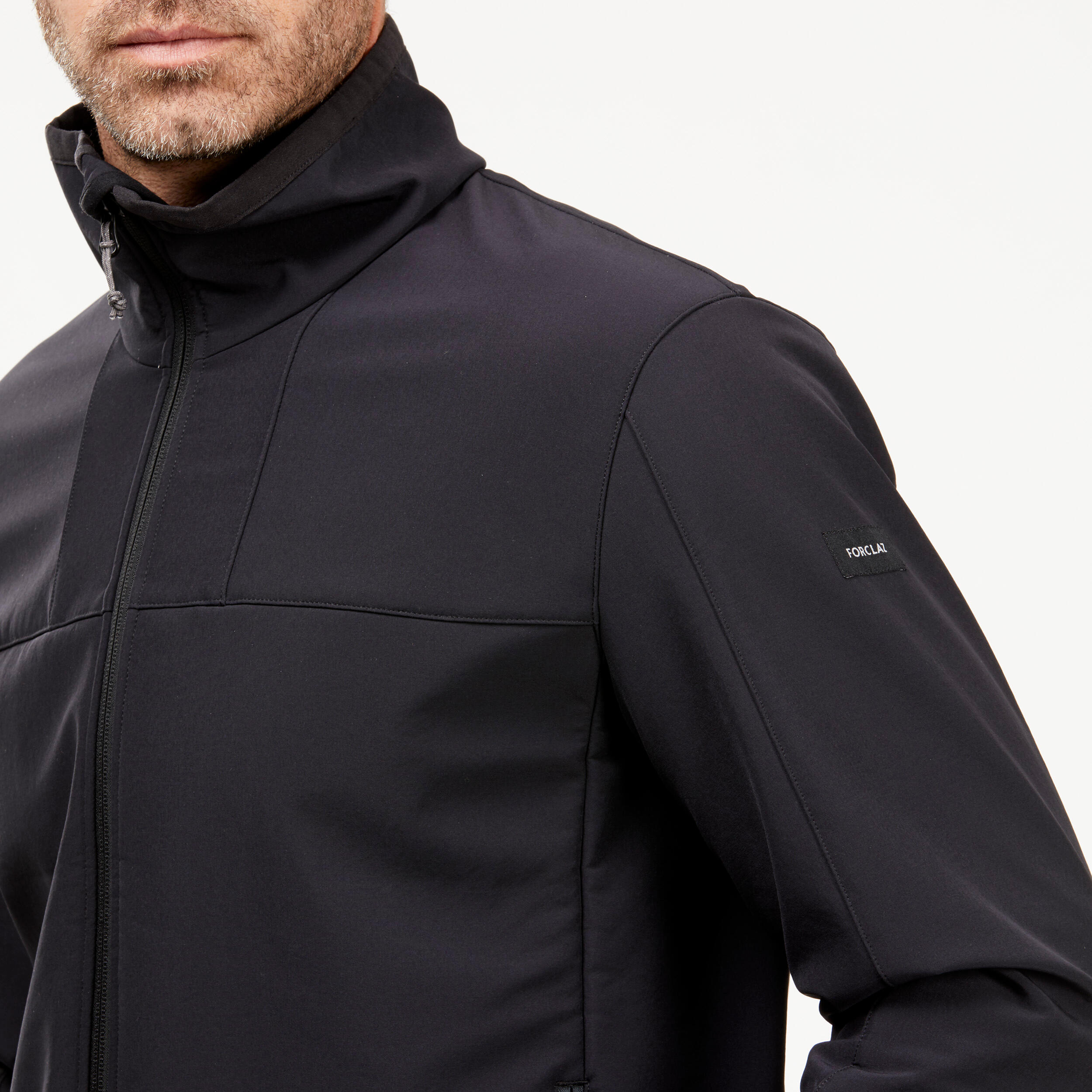 Erkek Outdoor Trekking Rüzgar Kesen Softshell Mont - Siyah - MT100