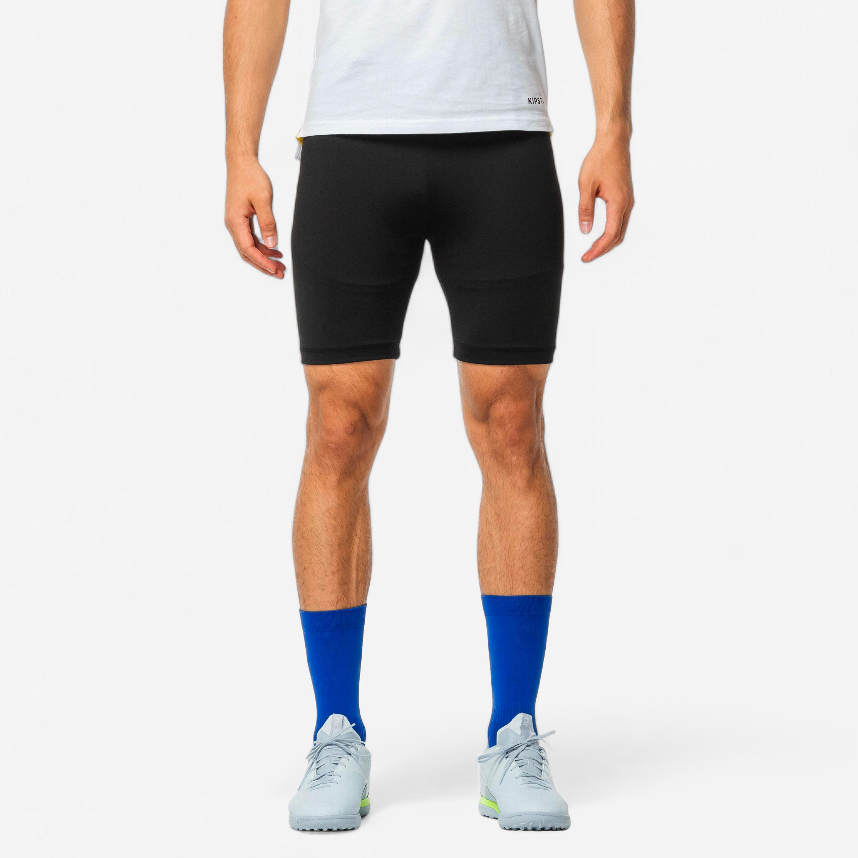 Yetişkin Siyah Taytlı Şort - Keepcomfort 100 - Futbol
