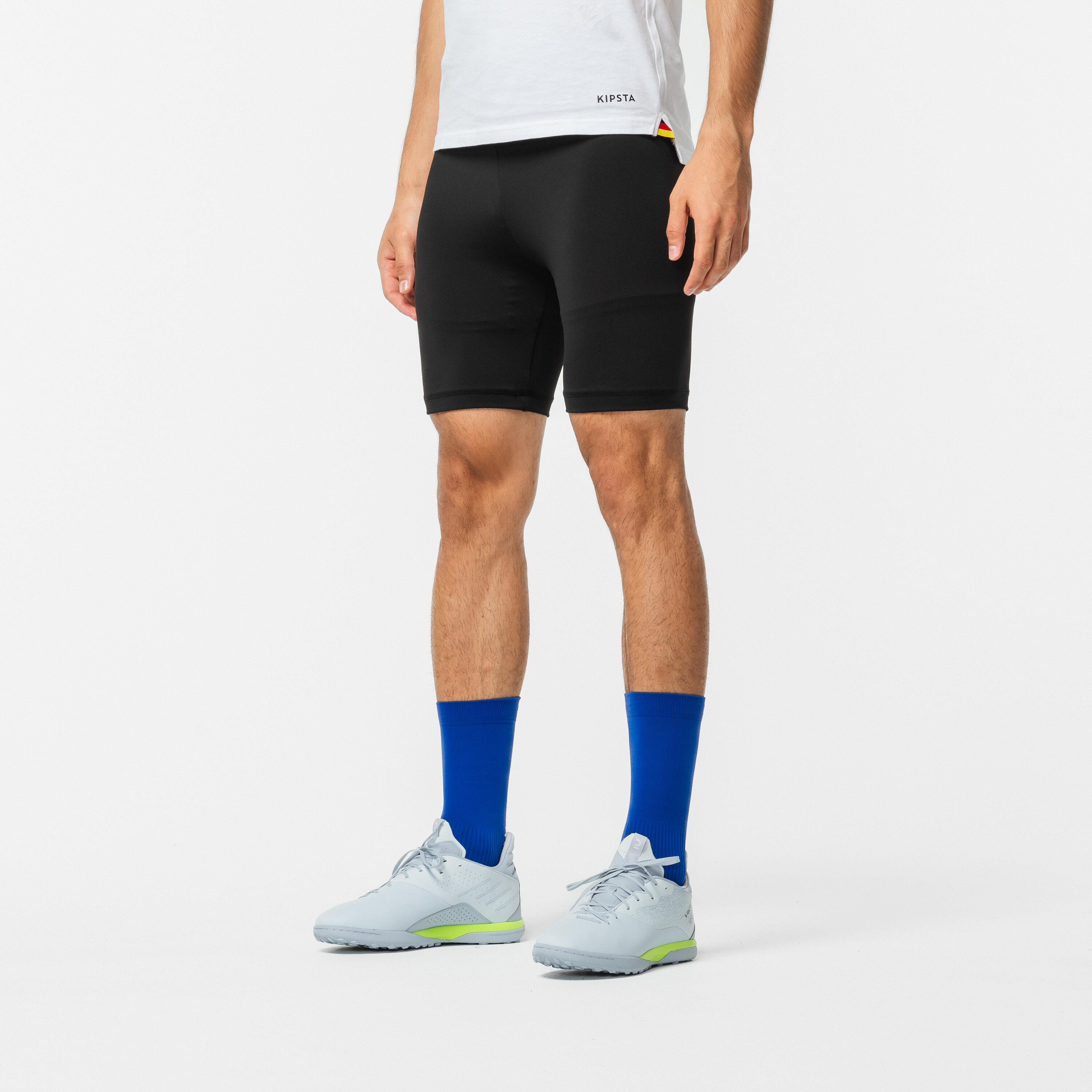 Yetişkin Siyah Taytlı Şort - Keepcomfort 100 - Futbol