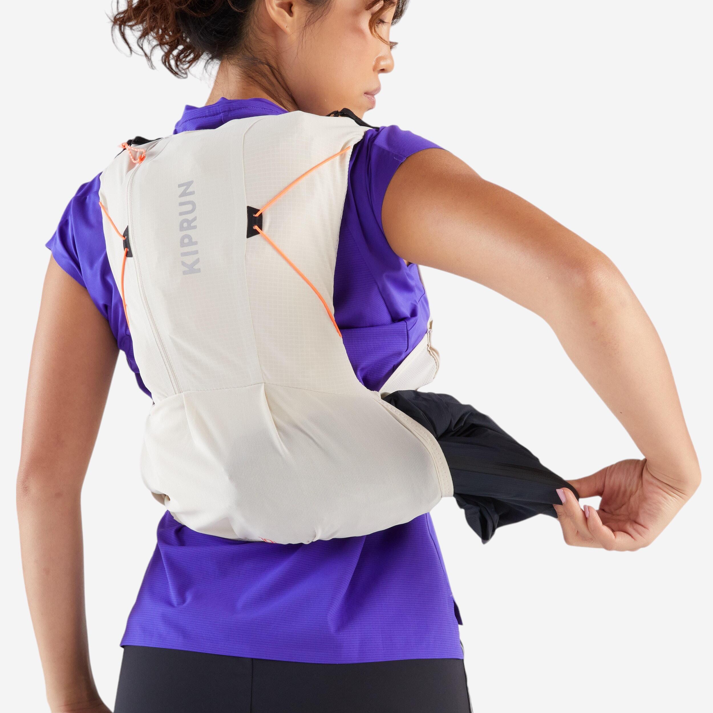 Arazi Koşusu Sırt Çantası - 10 L - Bej- 1 L Suluk - KIPRUN BAG 900