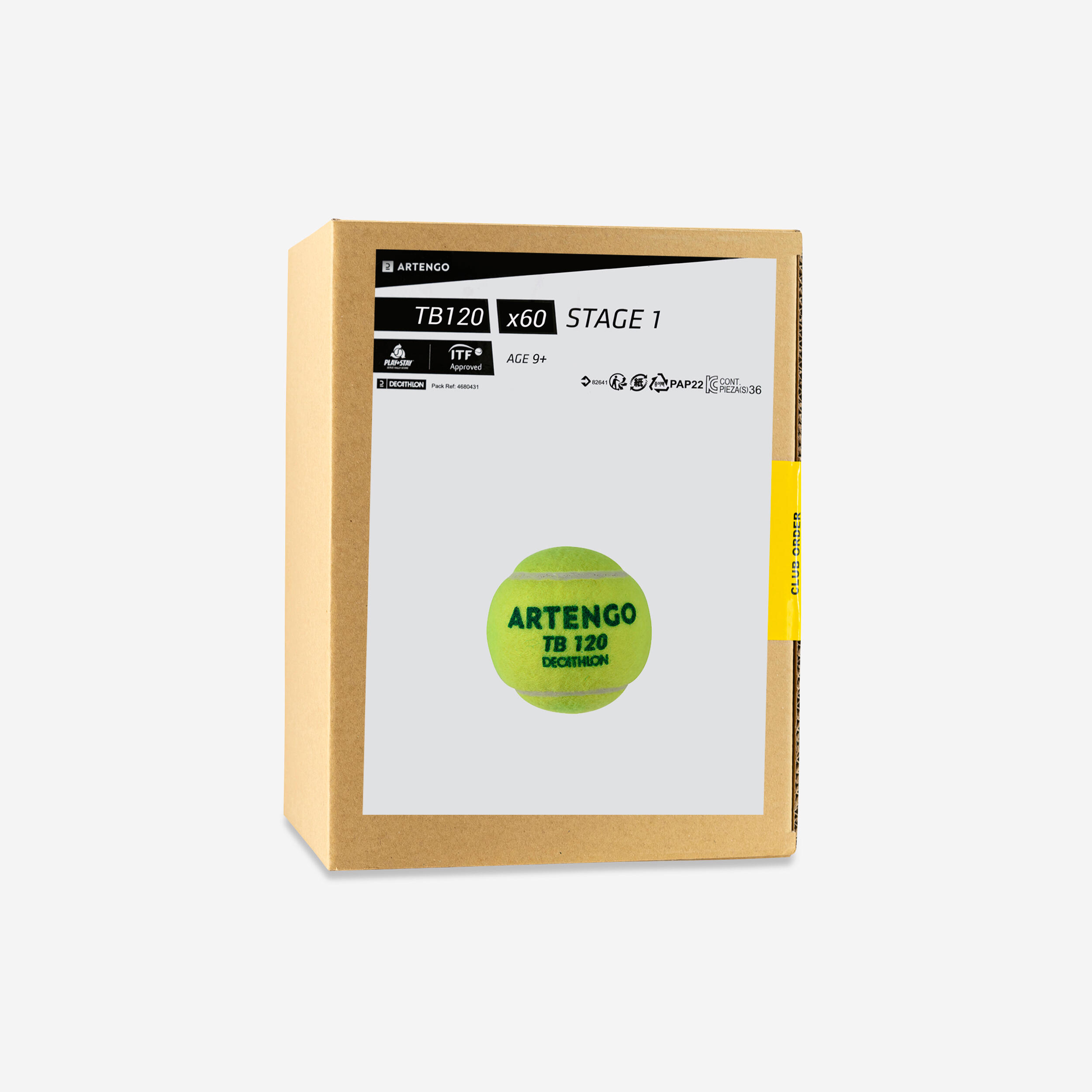 Tenis Topu - 60 Adet - Yeşil Noktalı - TB 120