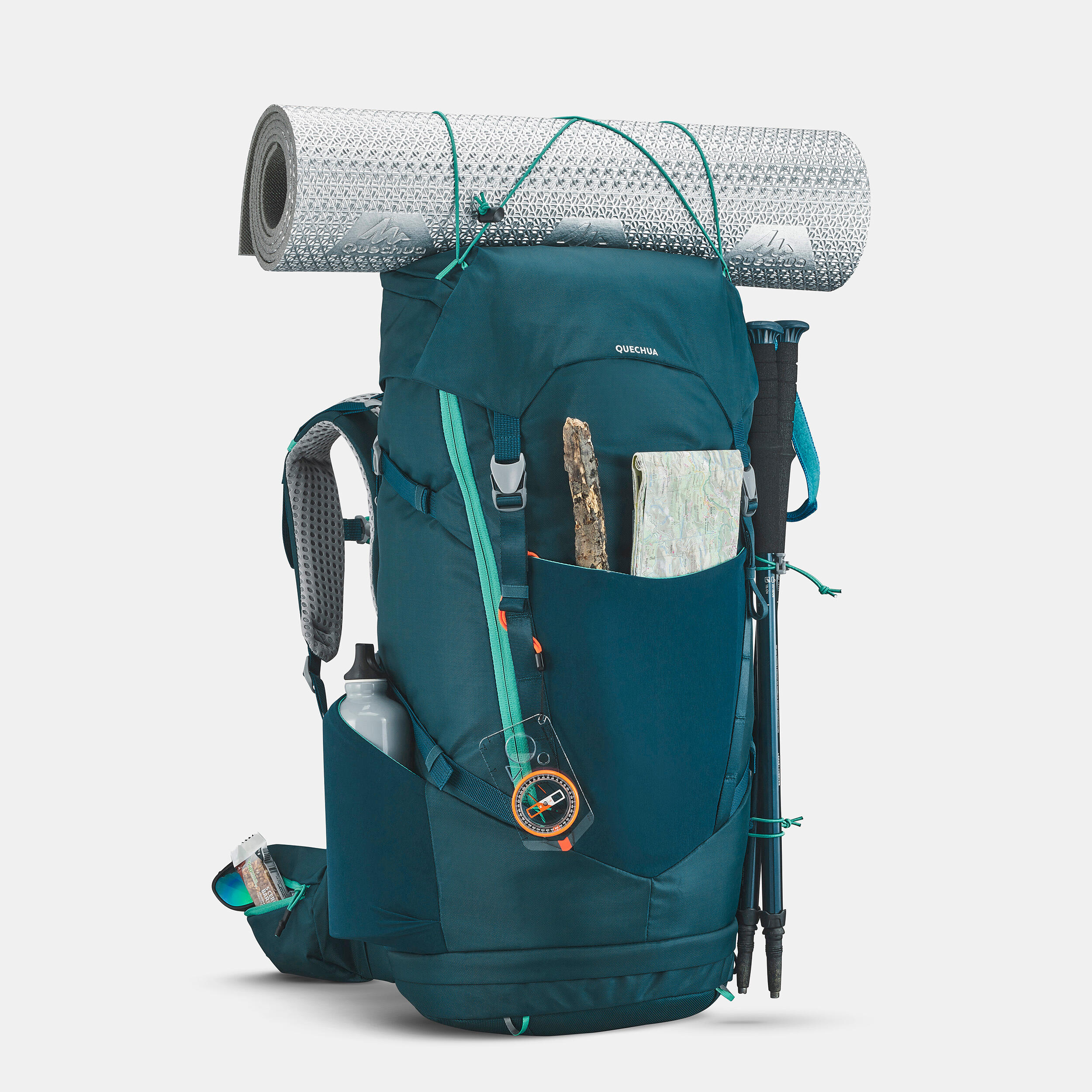Çocuk Outdoor Trekking Sırt Çantası - 40+10L - Kırmızı - MH500