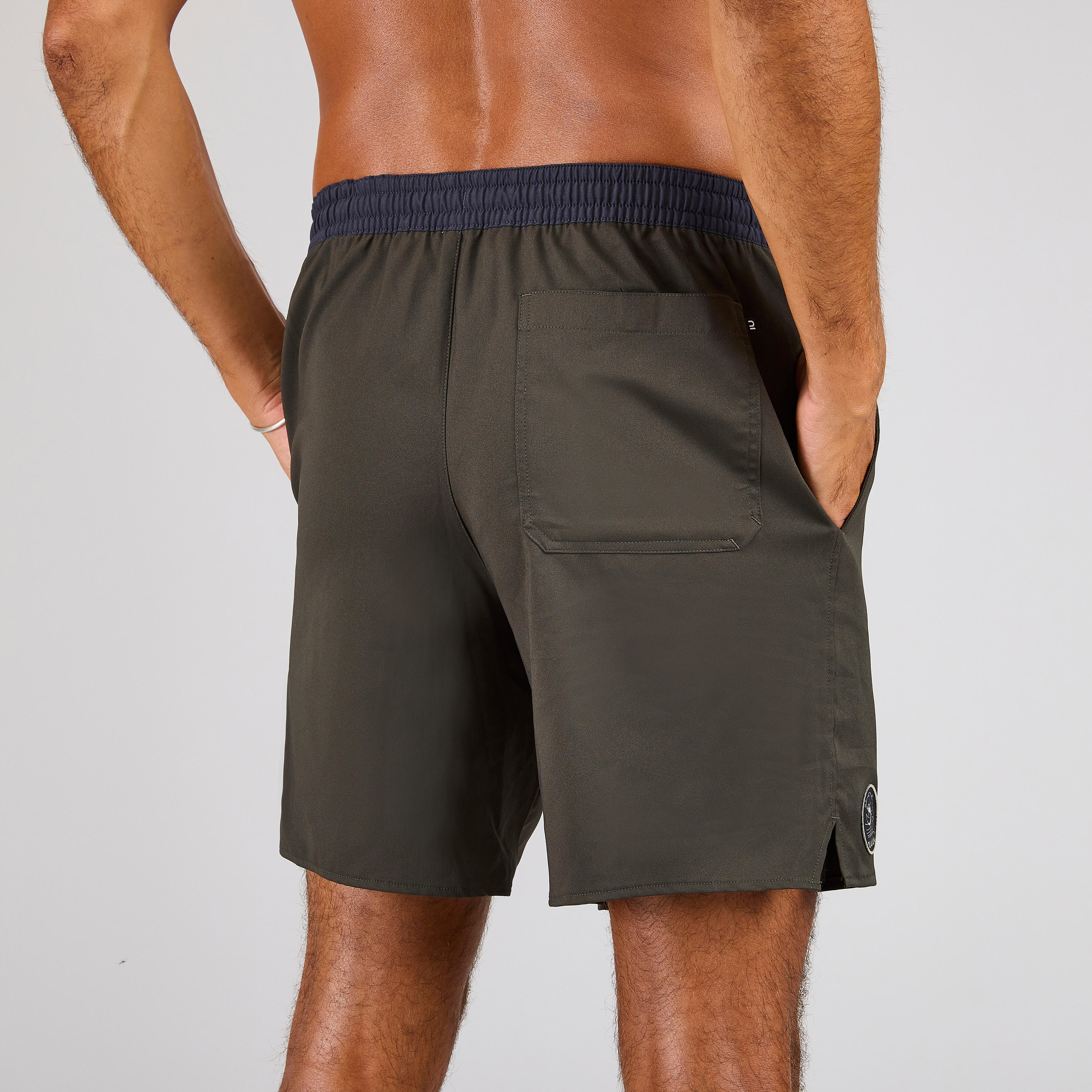 Erkek Uzun Deniz Şortu/Boardshort - Haki - LONG 100