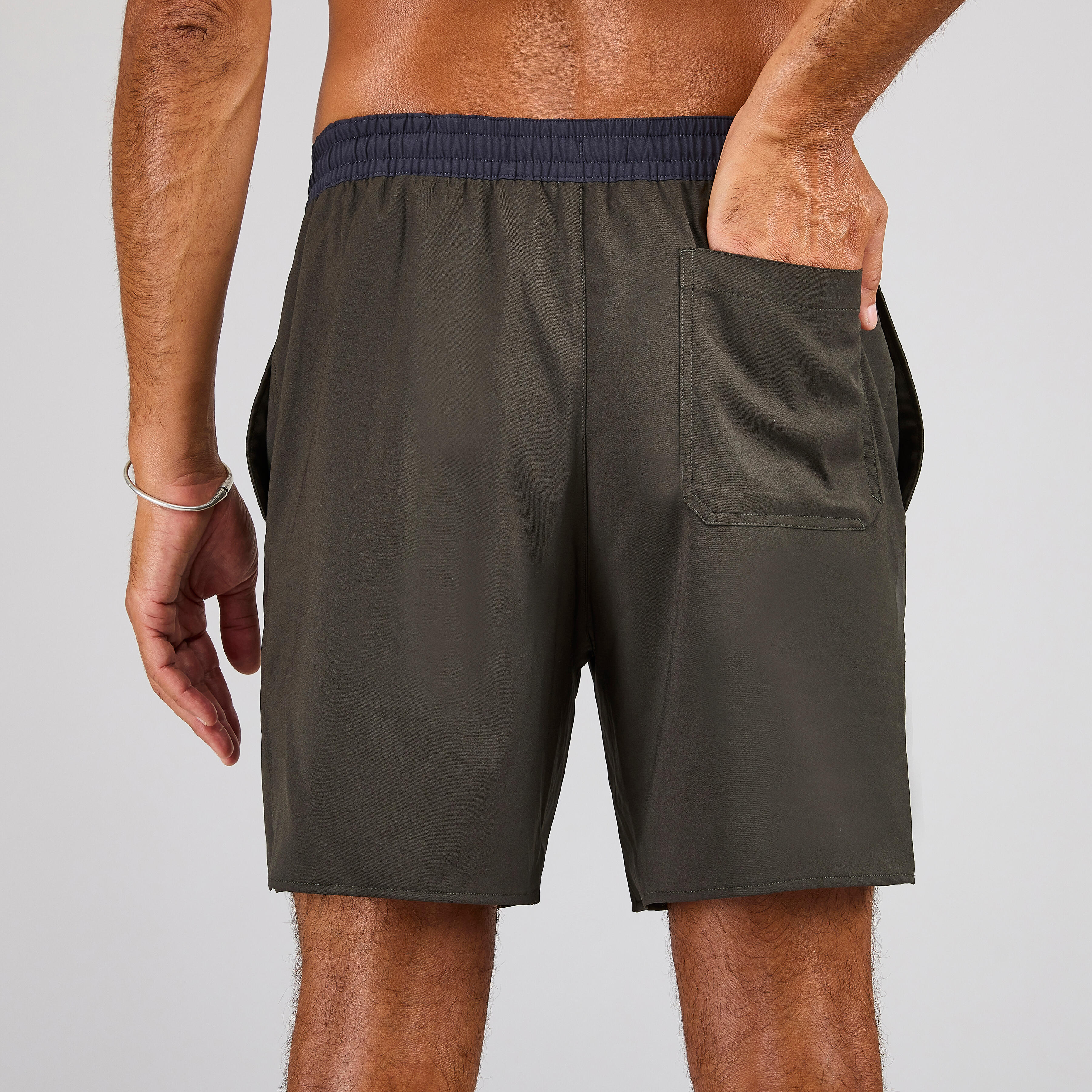 Erkek Uzun Deniz Şortu/Boardshort - Haki - LONG 100