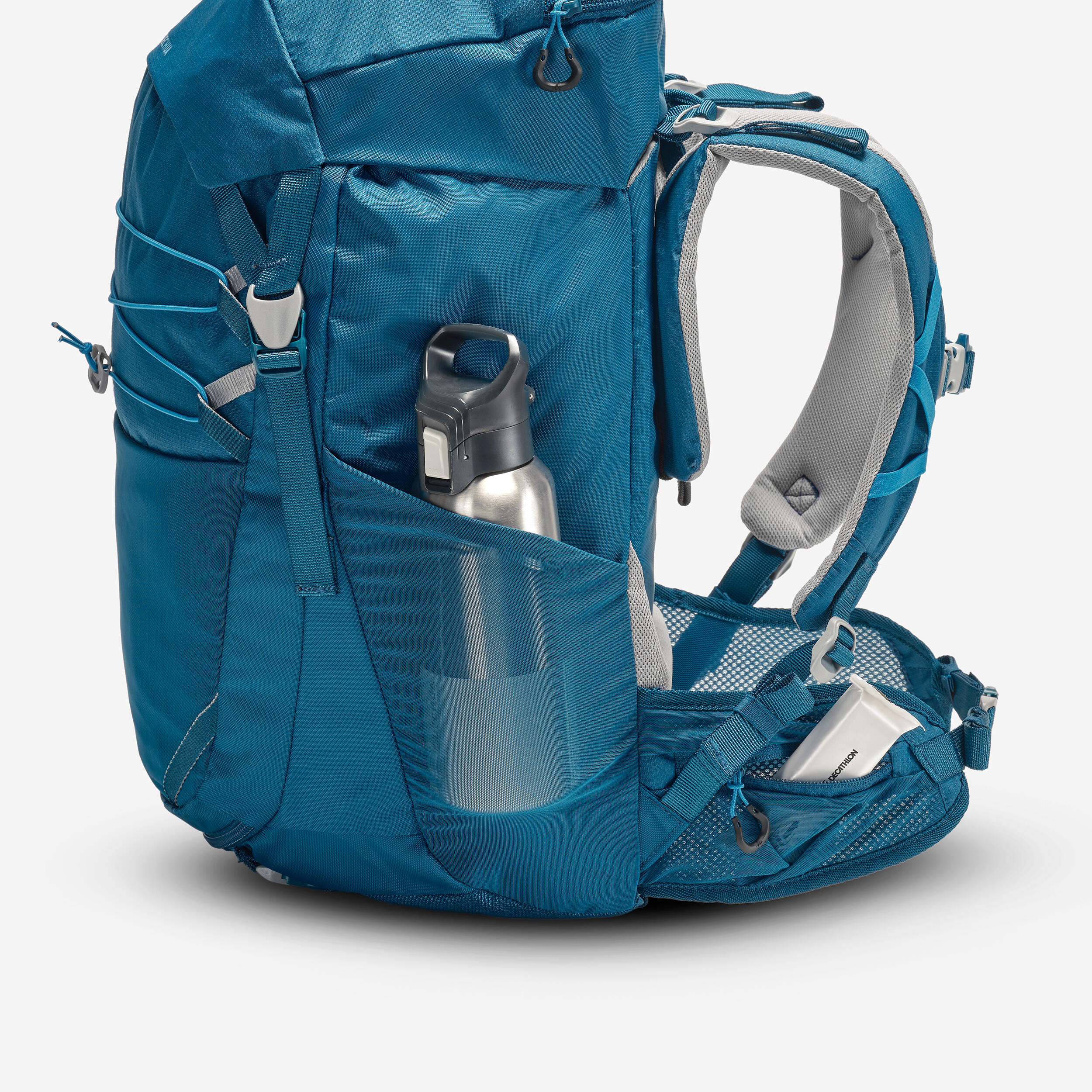 کوله‌پشتی فضای باز بچگانه QUECHUA - مناسب ۷ تا ۱۵ سال - ظرفیت ۲۸ لیتر - رنگ آبی - مدل MH500