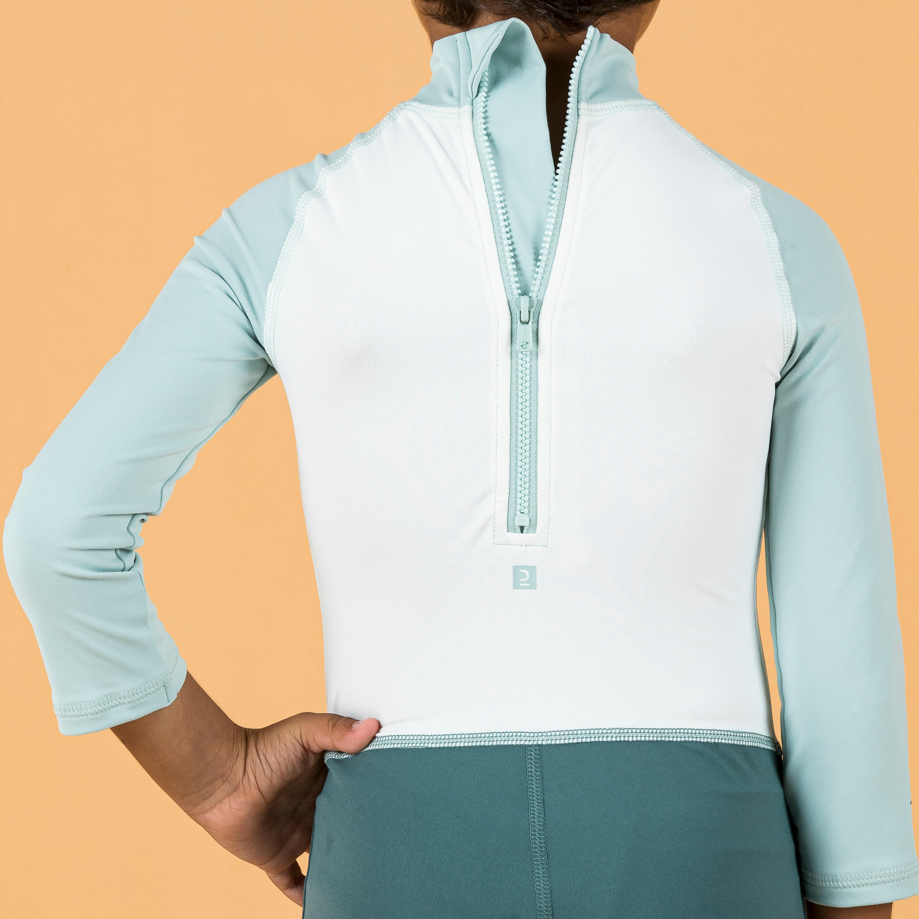 لباس شنا وت سوت آستین بلند ضد UV نوزاد و کودک آبی طرح دار Bebek / Çocuk UV Korumalı Uzun Kollu Wetsuit - Baskılı / Mavi
