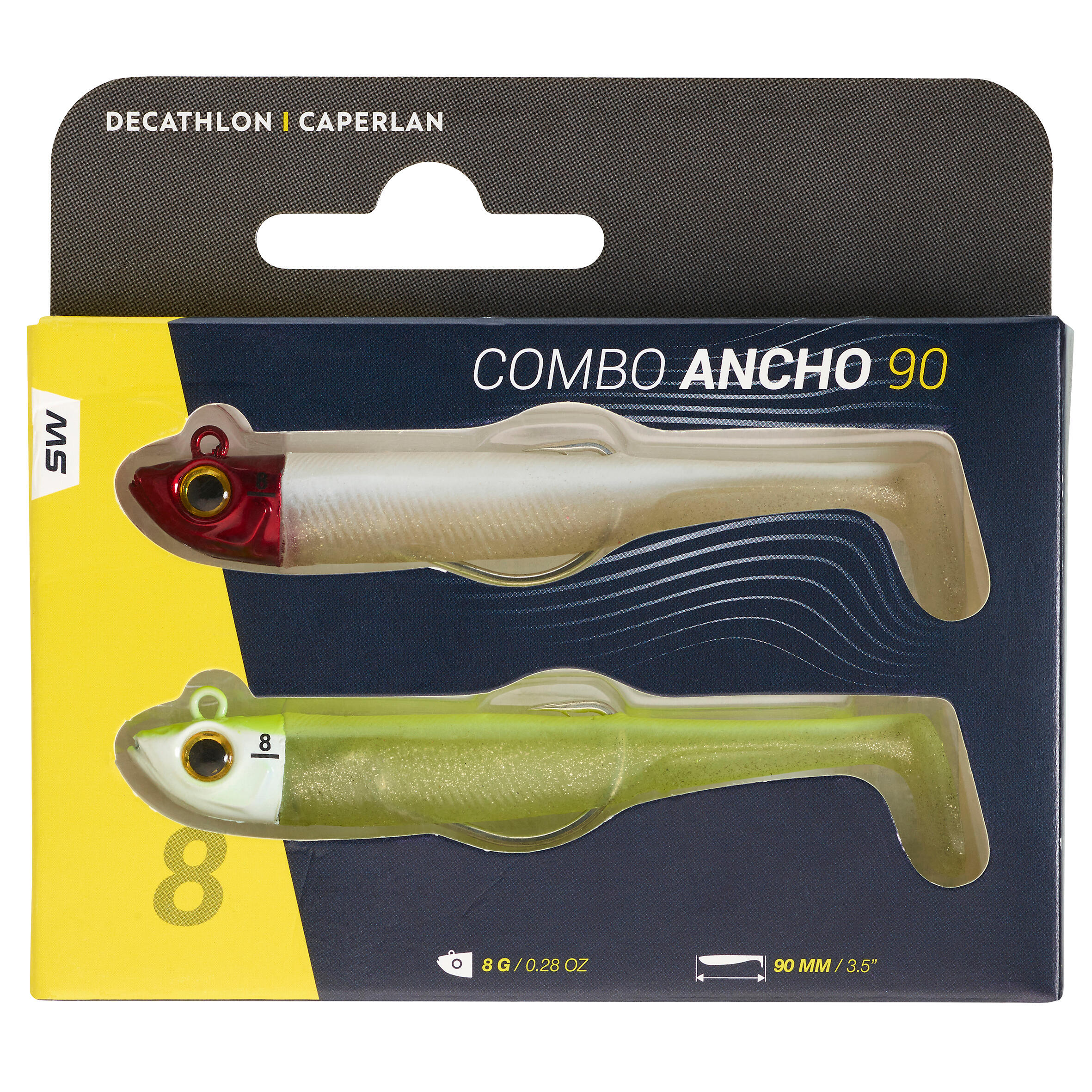 Silikon Sahte Balık - Balıkçılık - 2 Adet 8 g 90 mm - Kırmızı/Neon - Ancho 90