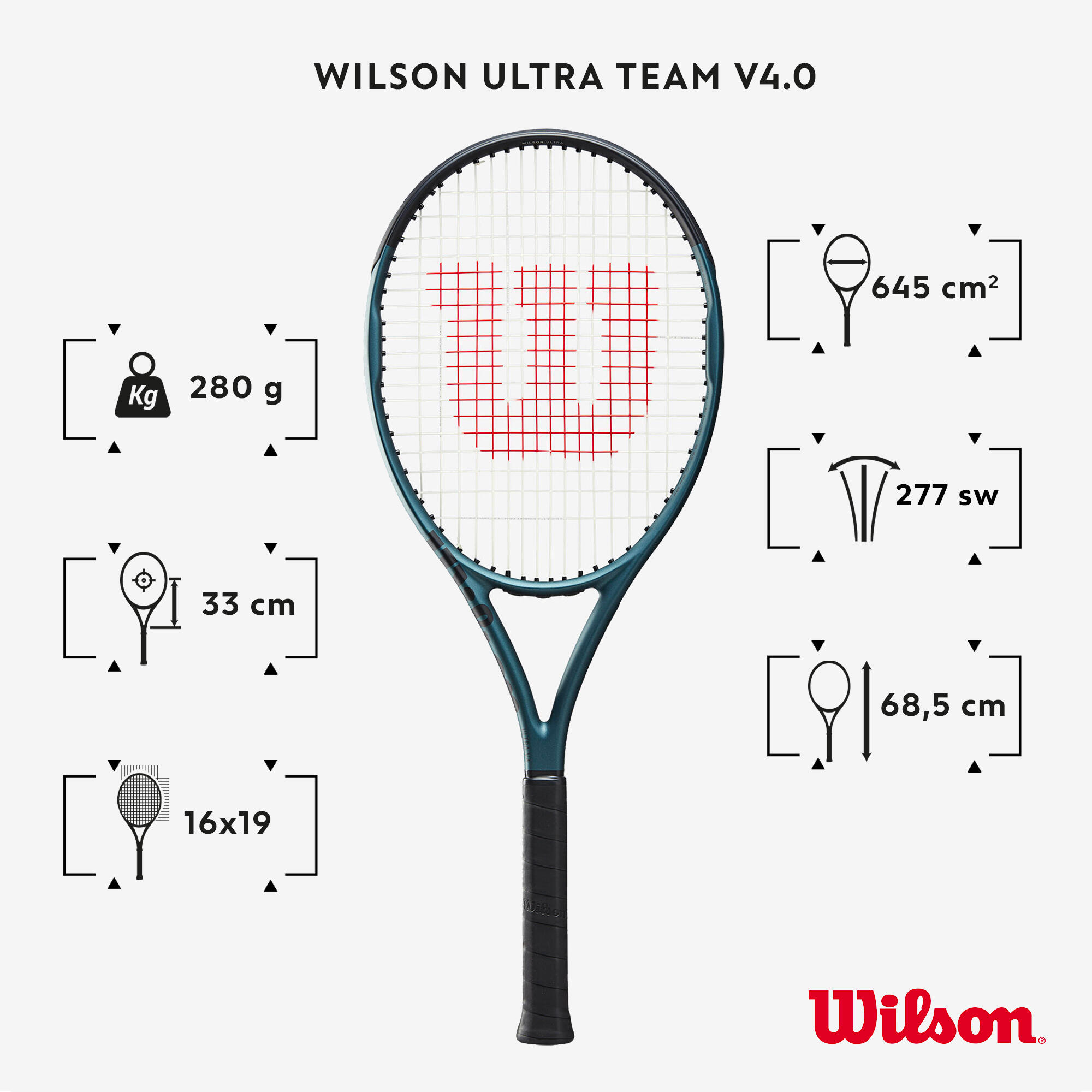 راکت تنیس بزرگسالان ویلسون مدل Ultra Team V4.0 – رنگ آبی