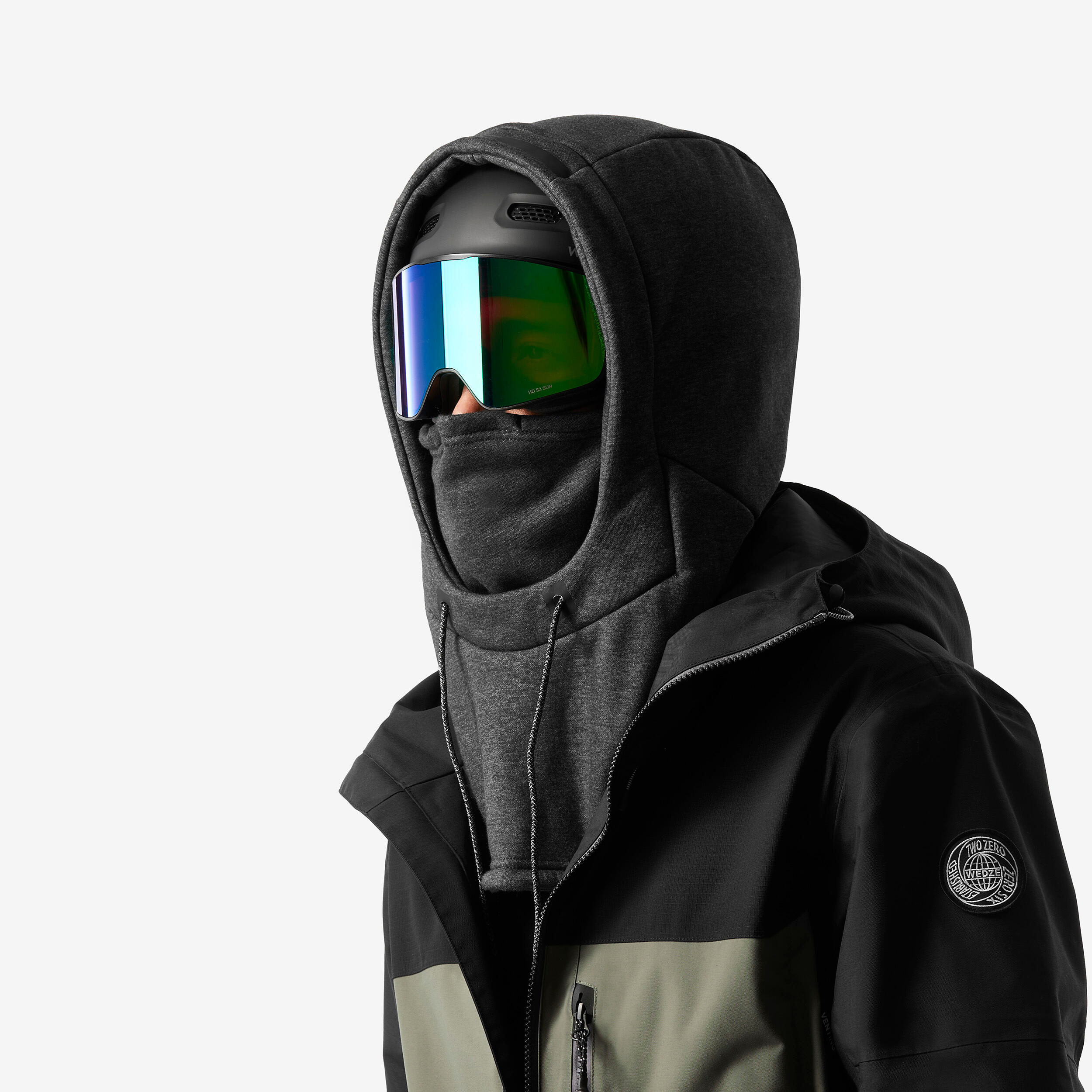 Yetişkin Kask Üstü Kayak Başlığı - Gri - 900