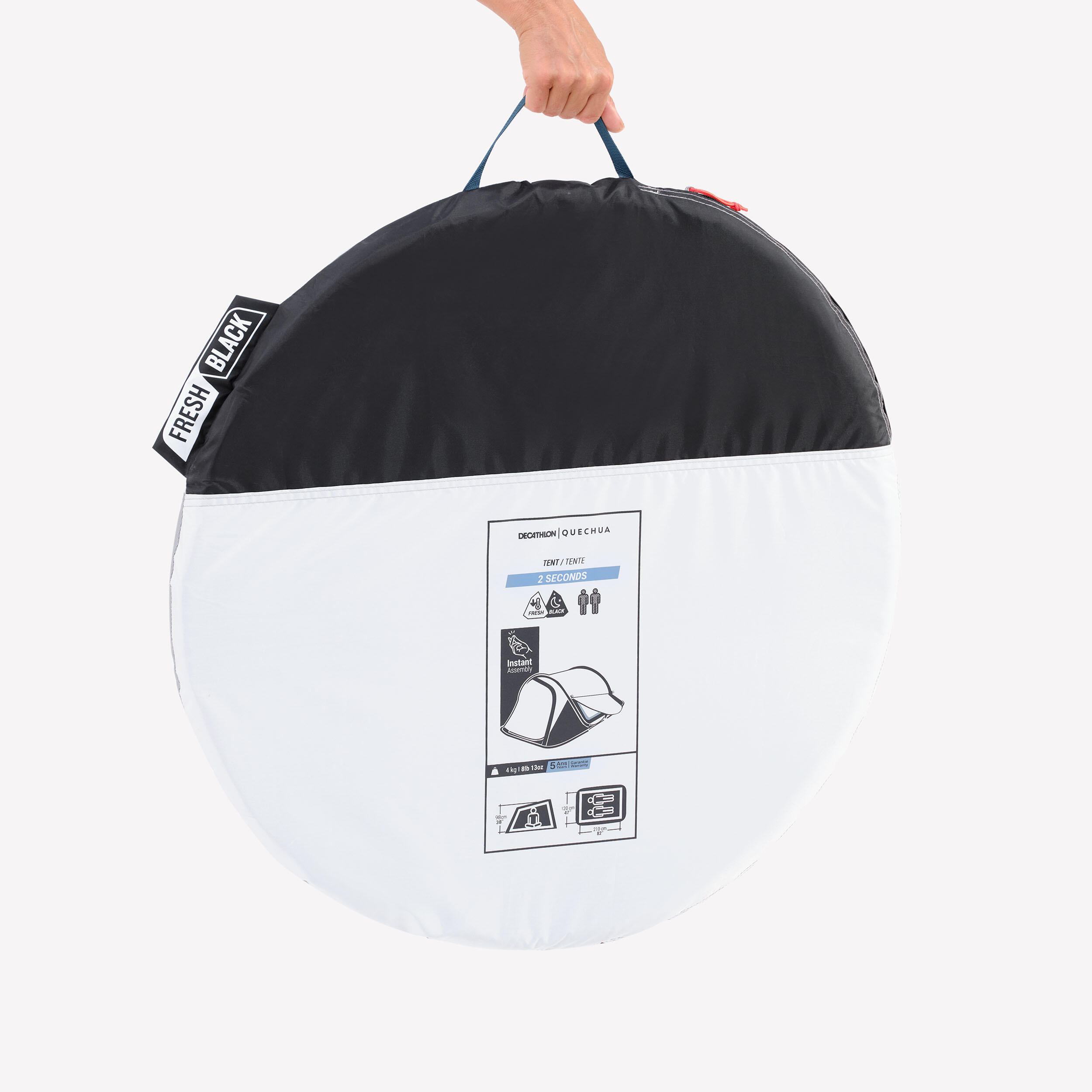 چادر کمپینگ 2 نفره 2 ثانیه Fresh&Black - QUECHUA