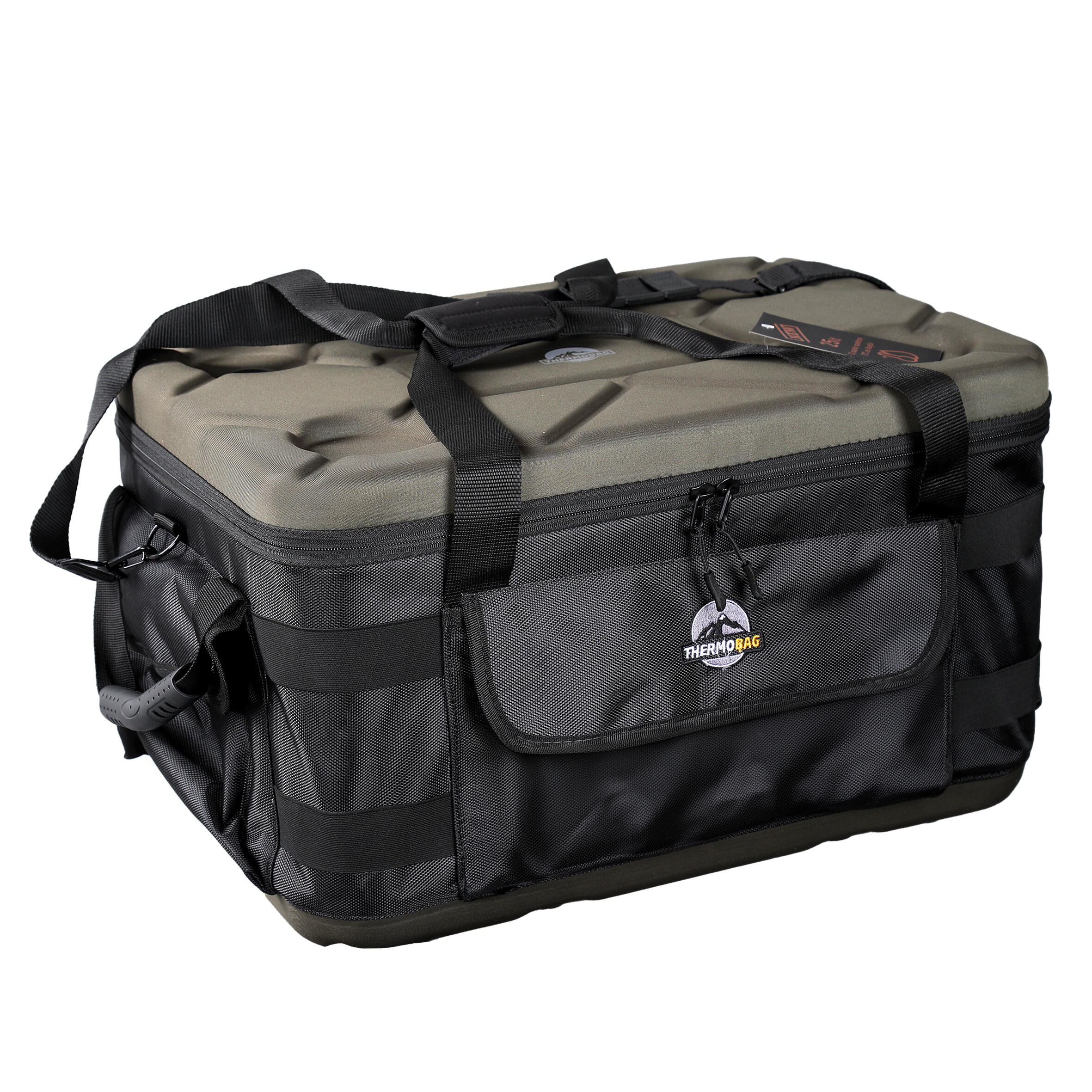 کیف خنک نگهدارنده عایق حرارتی ماهیگیری خاکی ۲۵ لیتری مدل Thermobag با ماندگاری سرمای ۸ تا ۱۸ ساعت Thermobag Soğutucu Termos Çanta - 25 L - Haki - Balıkçılık - 8-18 Saat