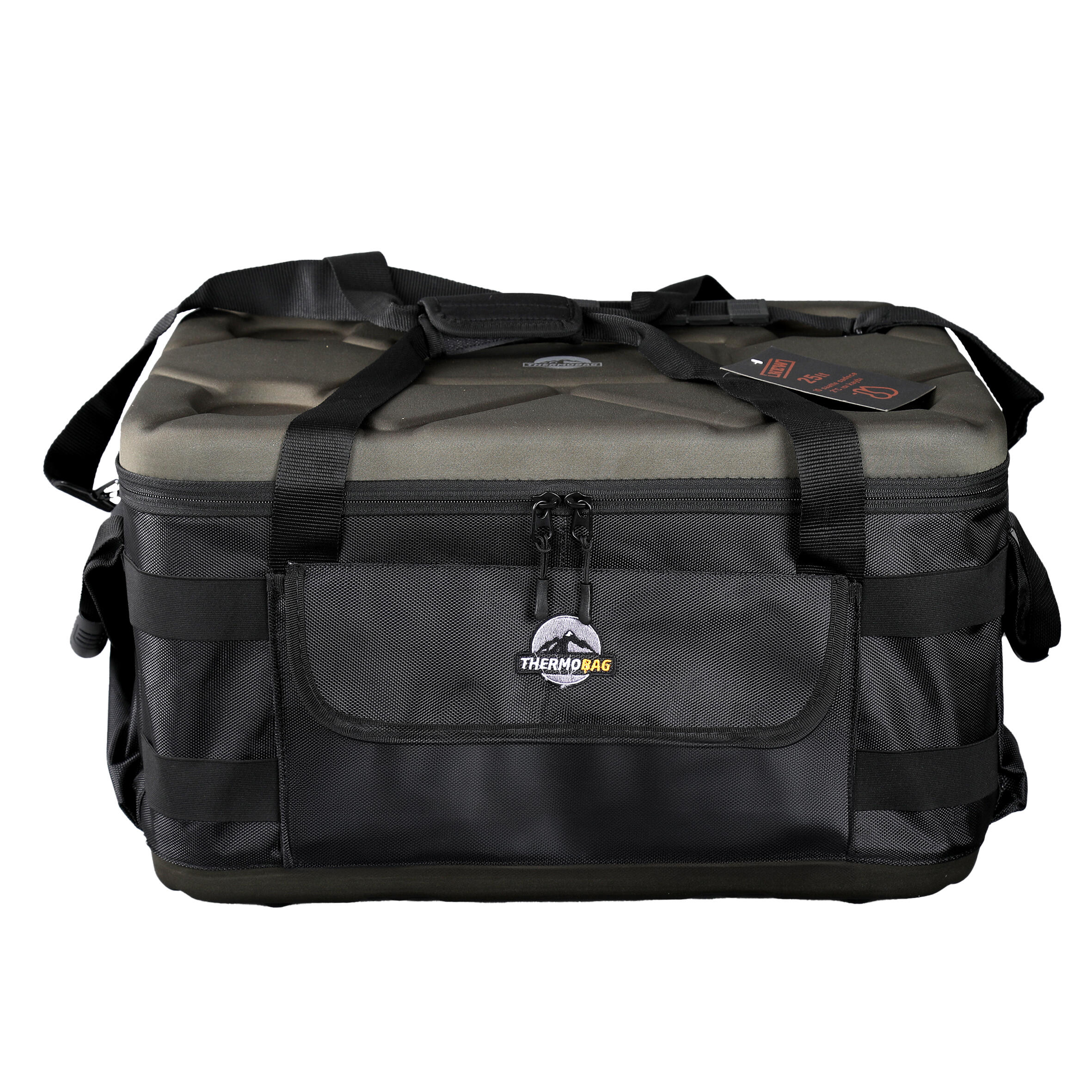 کیف خنک نگهدارنده عایق حرارتی ماهیگیری خاکی ۲۵ لیتری مدل Thermobag با ماندگاری سرمای ۸ تا ۱۸ ساعت Thermobag Soğutucu Termos Çanta - 25 L - Haki - Balıkçılık - 8-18 Saat