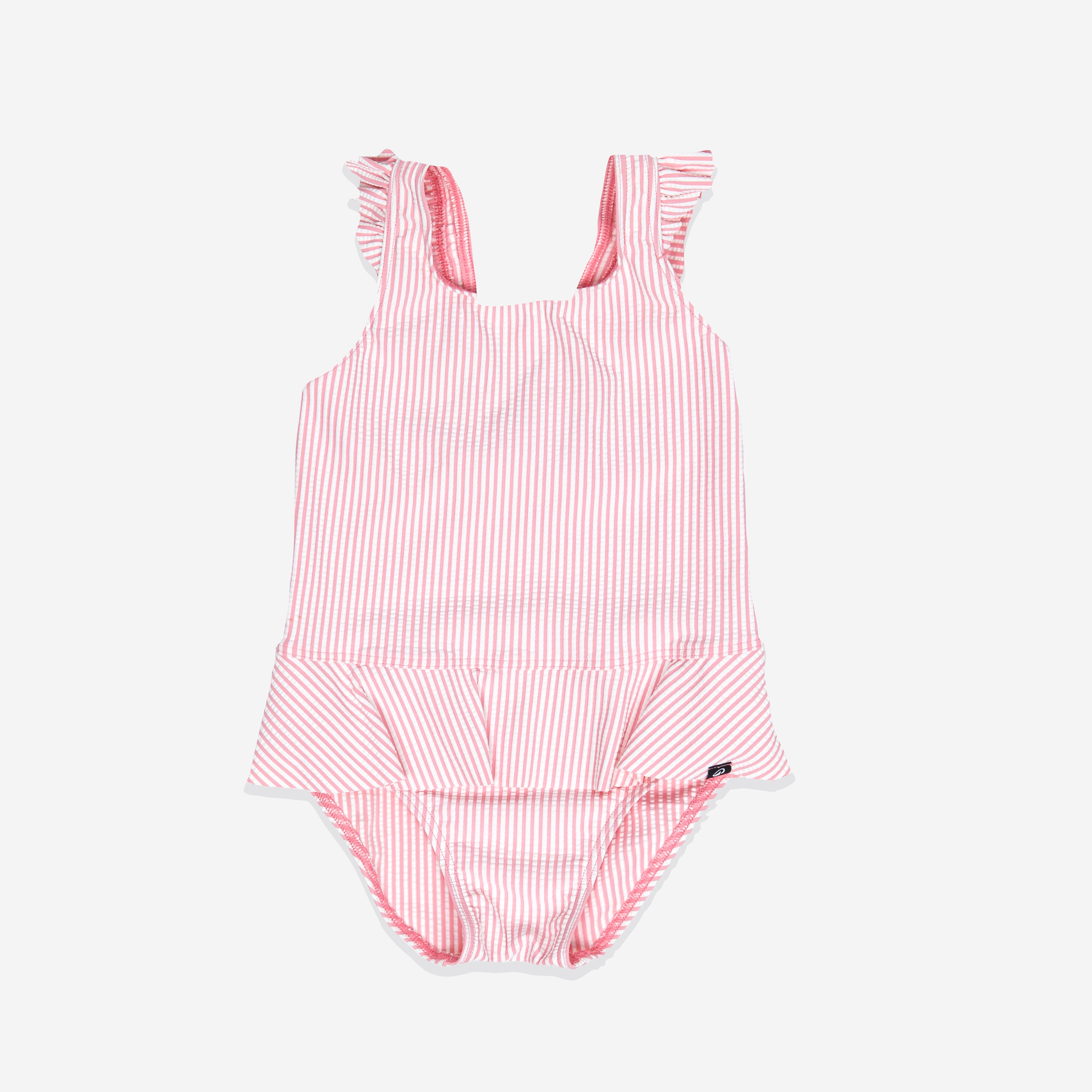 Çocuk/Bebek Etekli Mayo - Pembe/Beyaz - Çizgili - JULIA Çocuk/Bebek Etekli Mayo - Pembe/Beyaz - Çizgili - JULIA