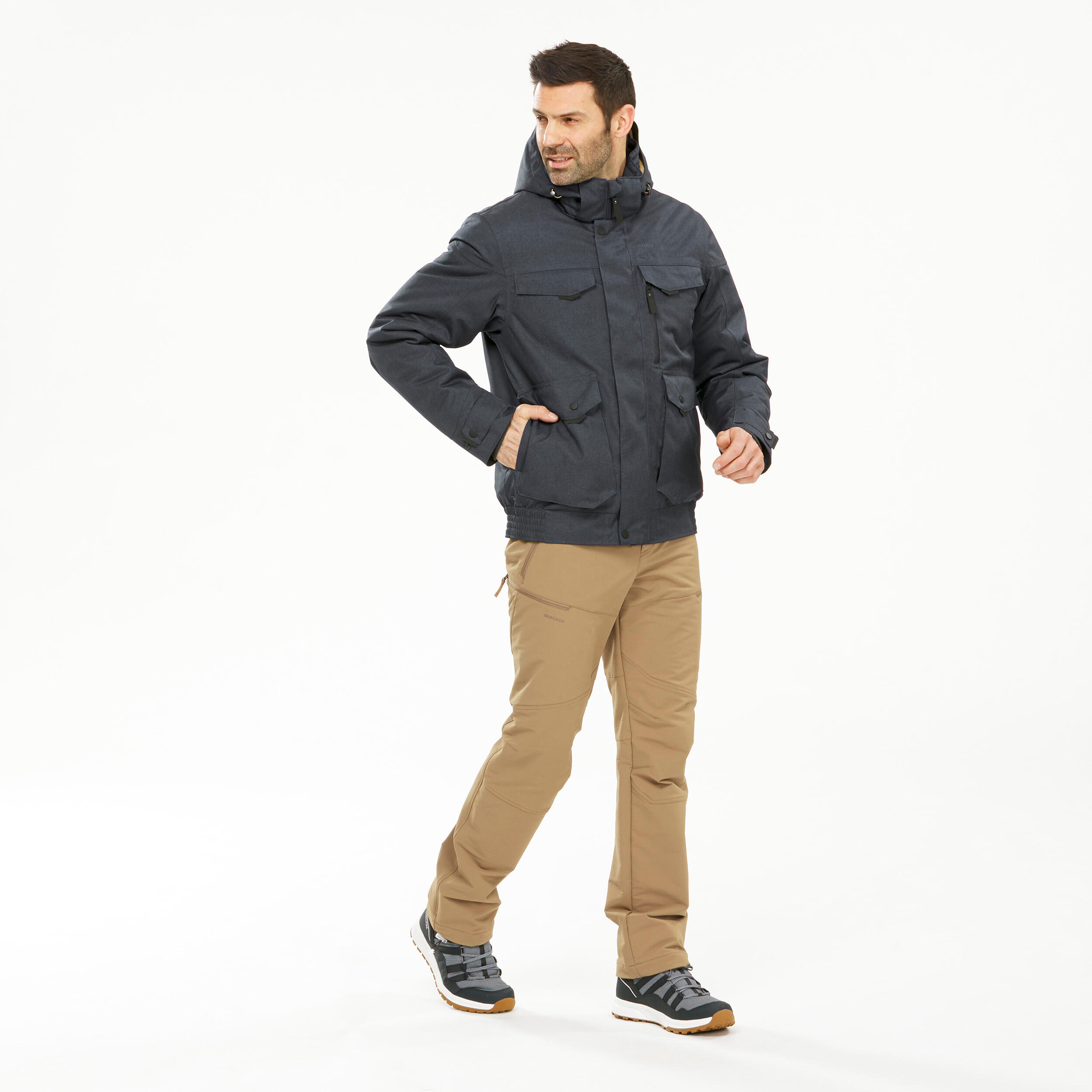 Erkek Su Geçirmez Outdoor Kar Montu/Kışlık Mont - Gri - NH500 -10 °C