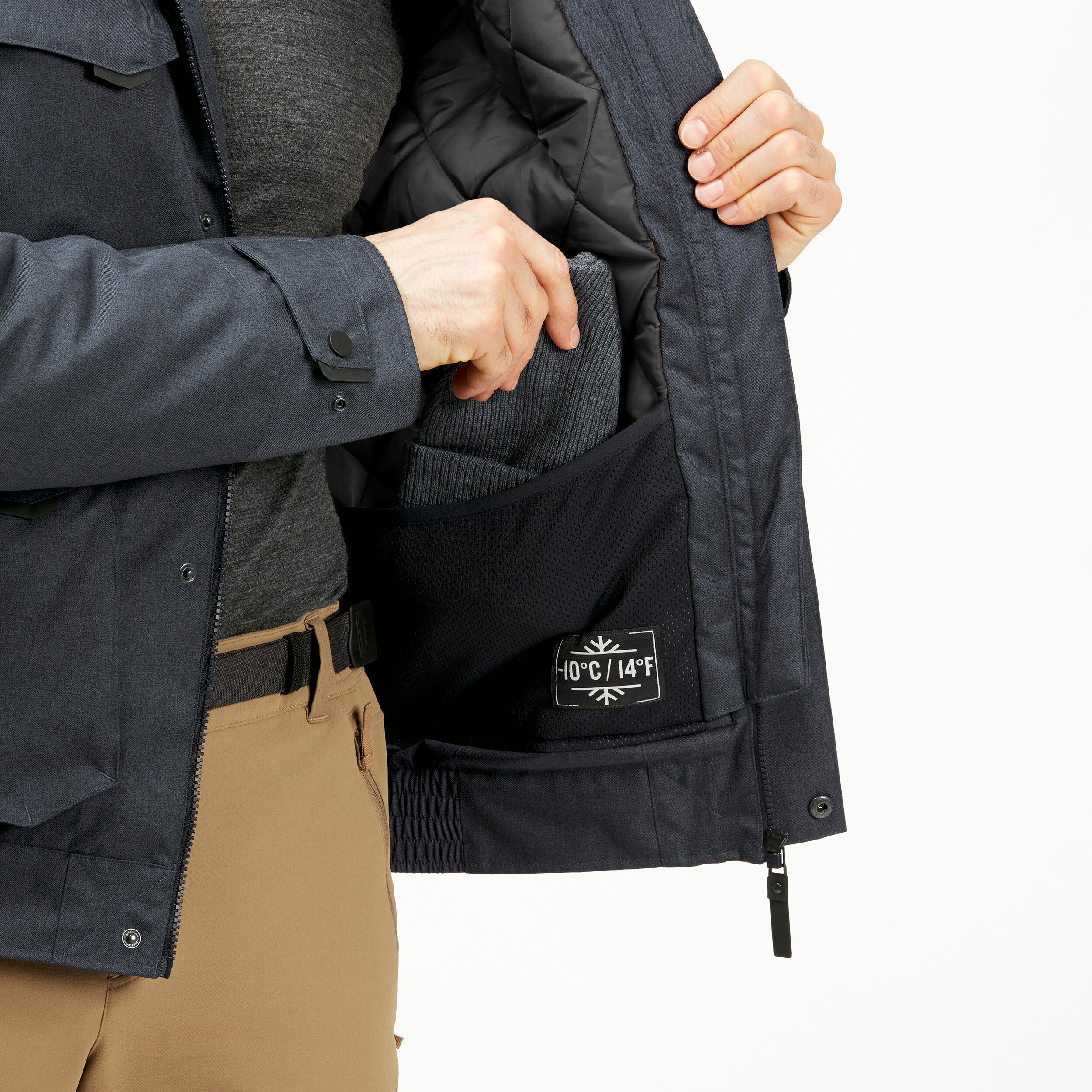 Erkek Su Geçirmez Outdoor Kar Montu/Kışlık Mont - Gri - NH500 -10 °C