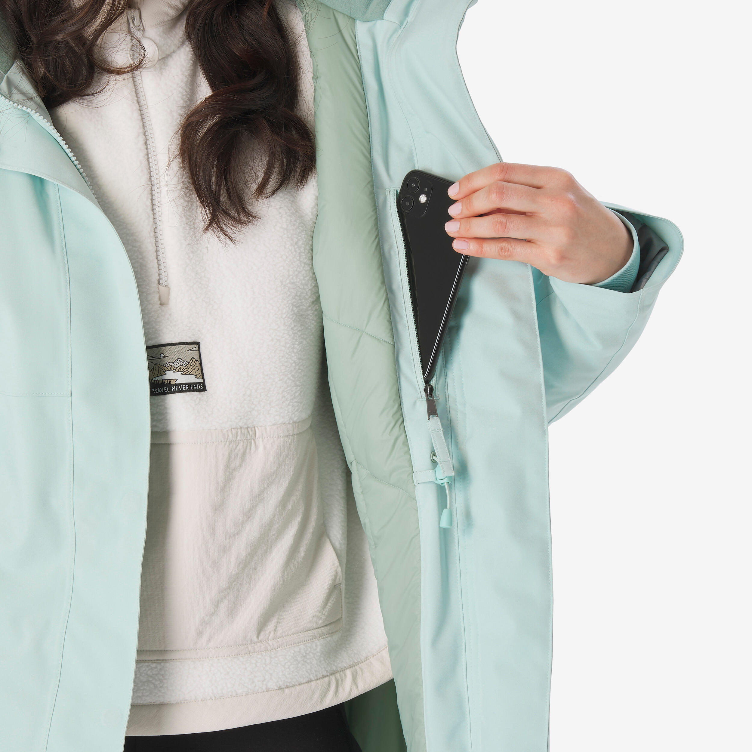 کاپشن زنانه ضدآب Outdoor – مدل NH500 – رنگ سبز – مناسب تا ‑۱۰ °C