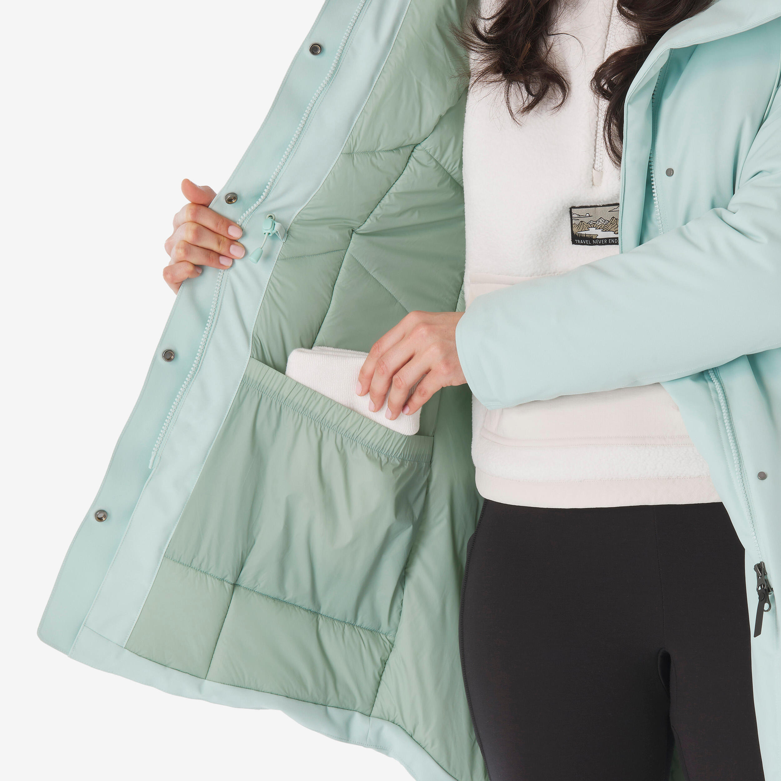 کاپشن زنانه ضدآب Outdoor – مدل NH500 – رنگ سبز – مناسب تا ‑۱۰ °C