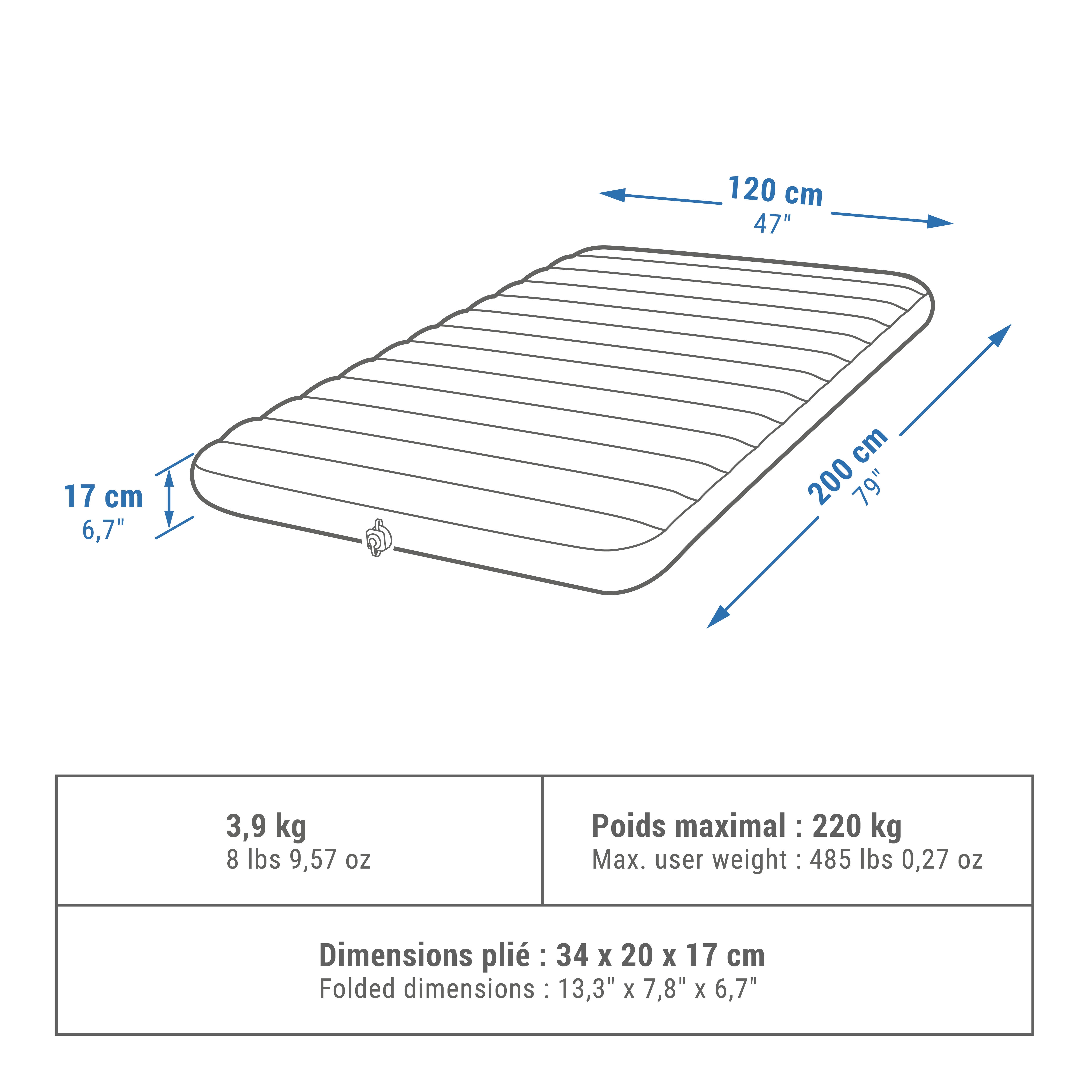 Şişme Kamp Matı - 2 Kişilik - 120 cm - Air Comfort
