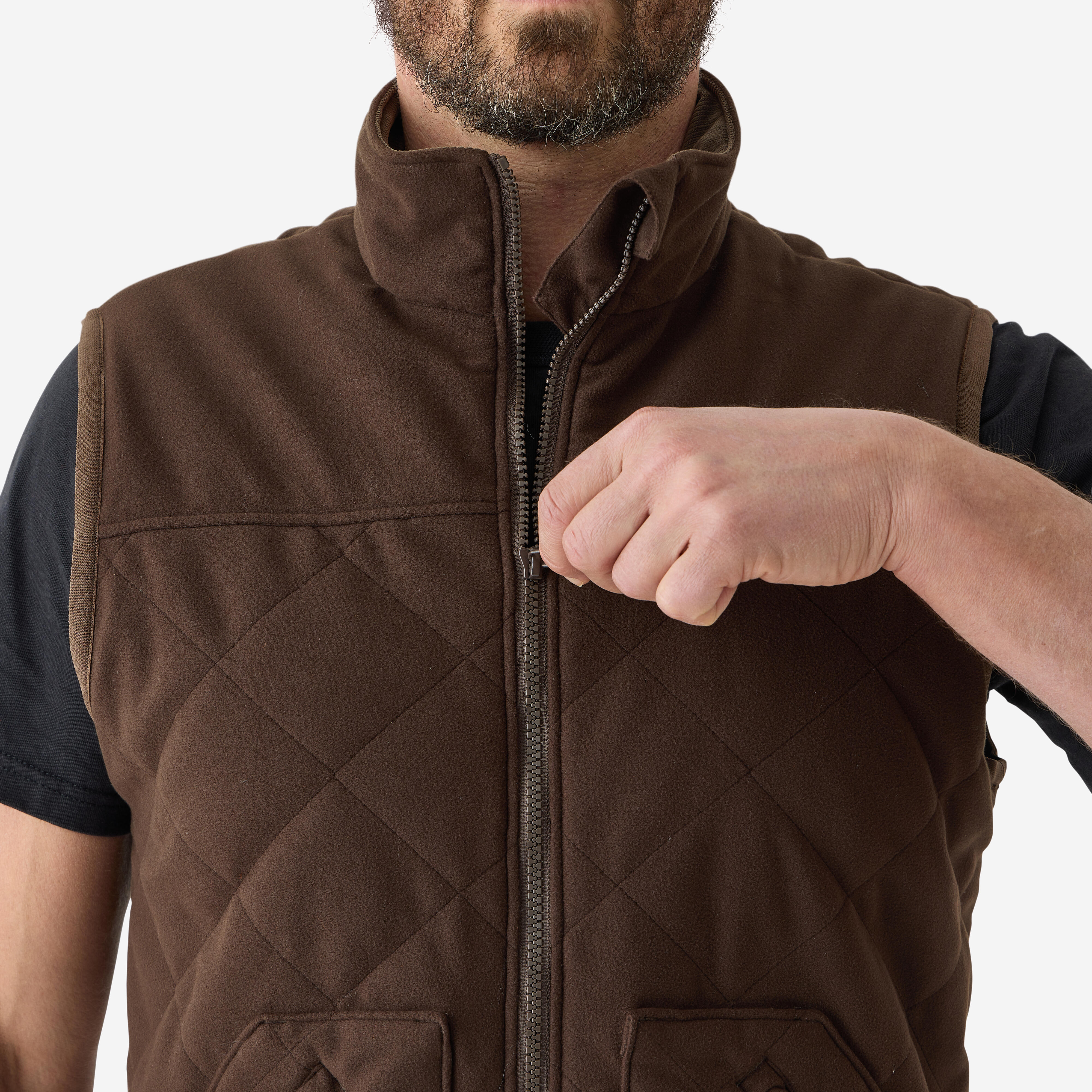 Erkek Avcı Yeleği - Kahverengi - Avcılık ve Doğa Gözlemi - 500
