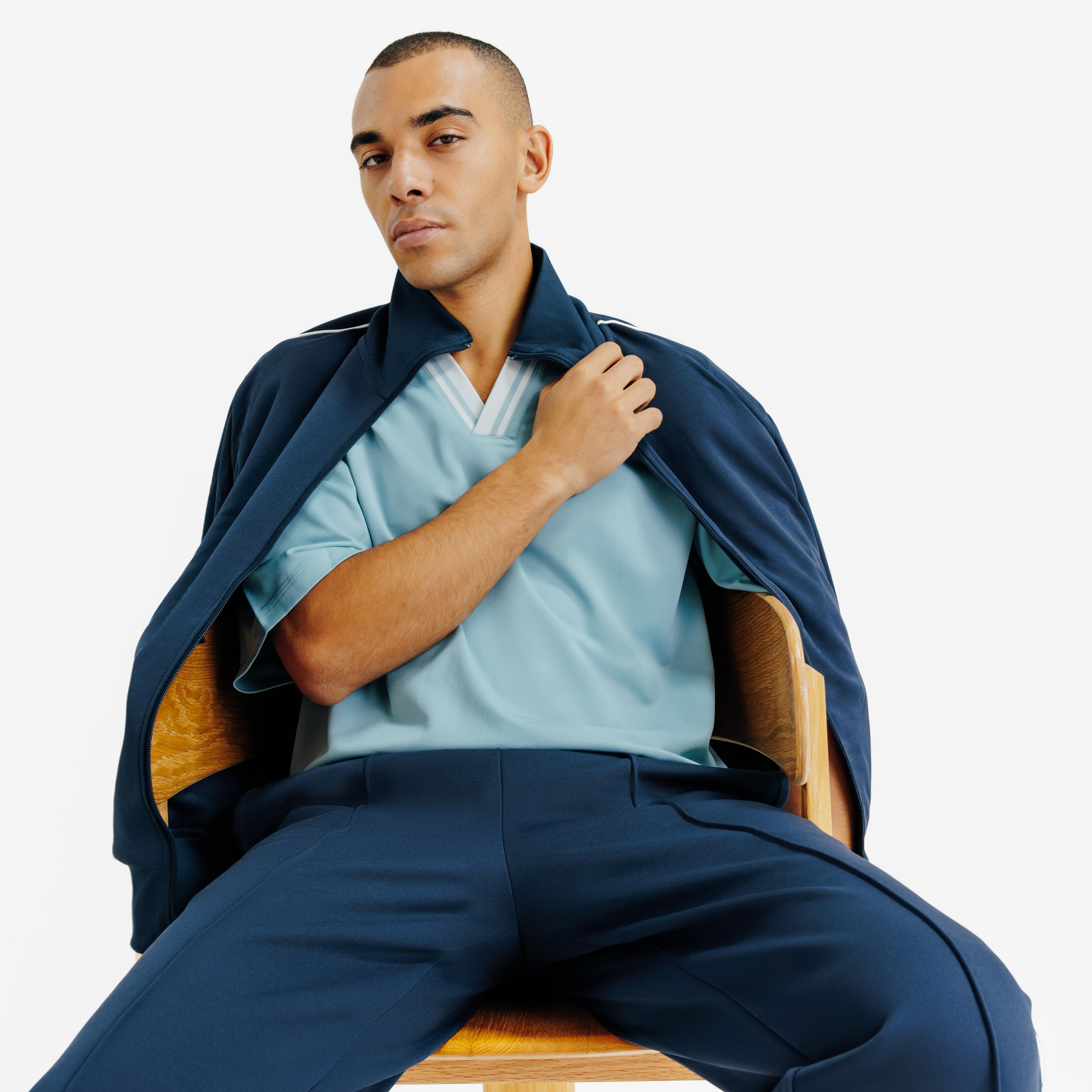 Erkek Oversize Polo Tişört - Mavi - Heritage