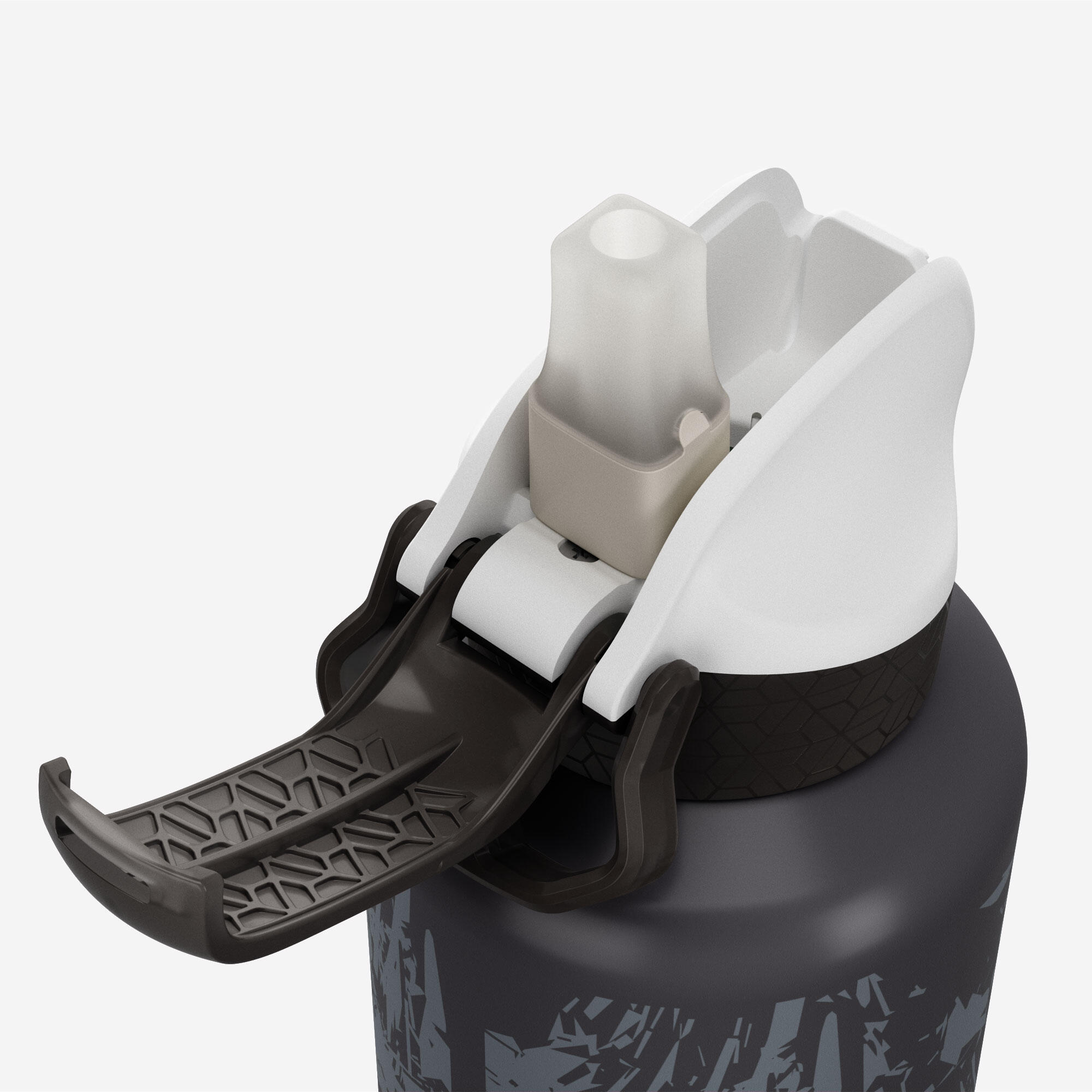 Çocuk Outdoor Pipetli Alüminyum Matara - 0,6 L - Siyah - 500