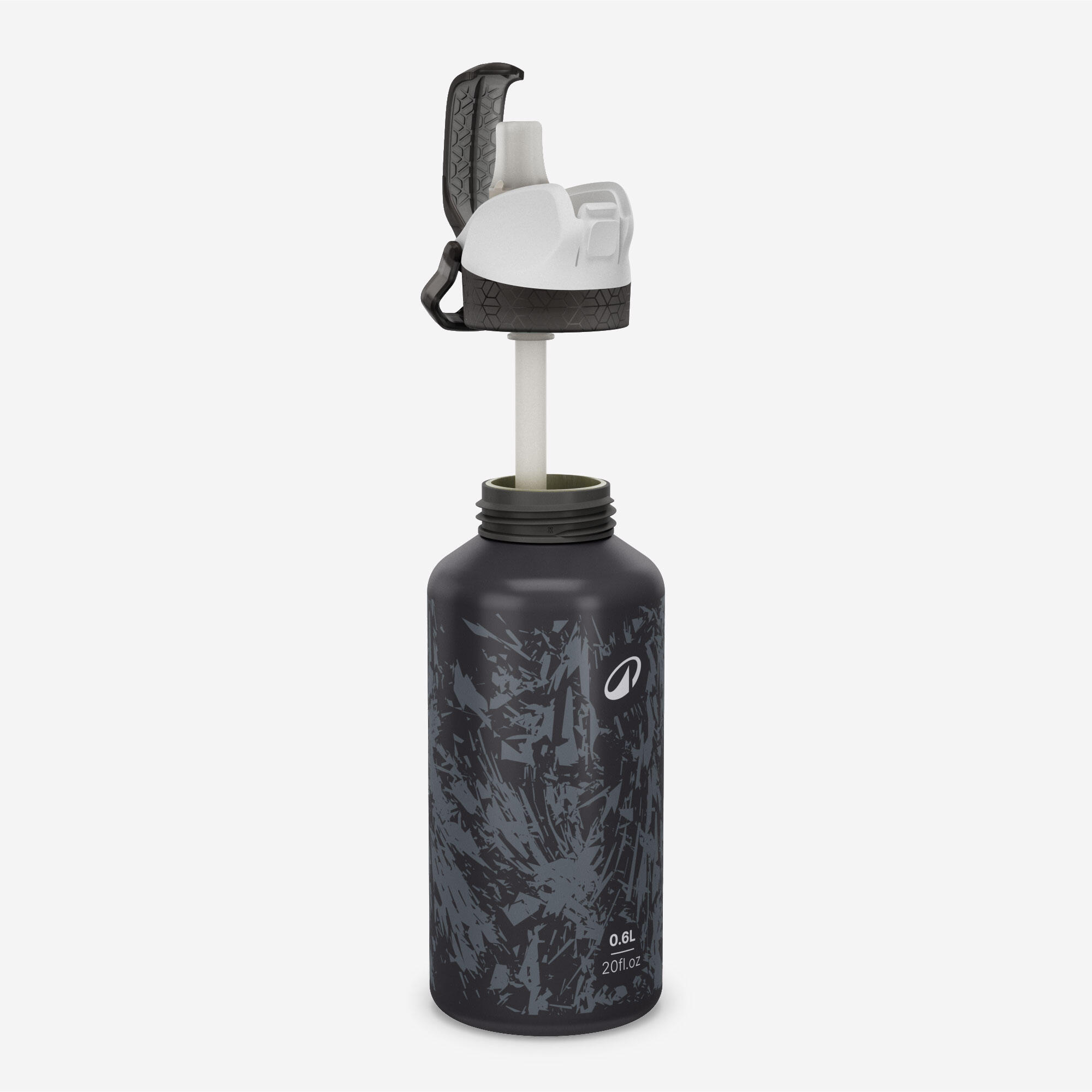 Çocuk Outdoor Pipetli Alüminyum Matara - 0,6 L - Siyah - 500