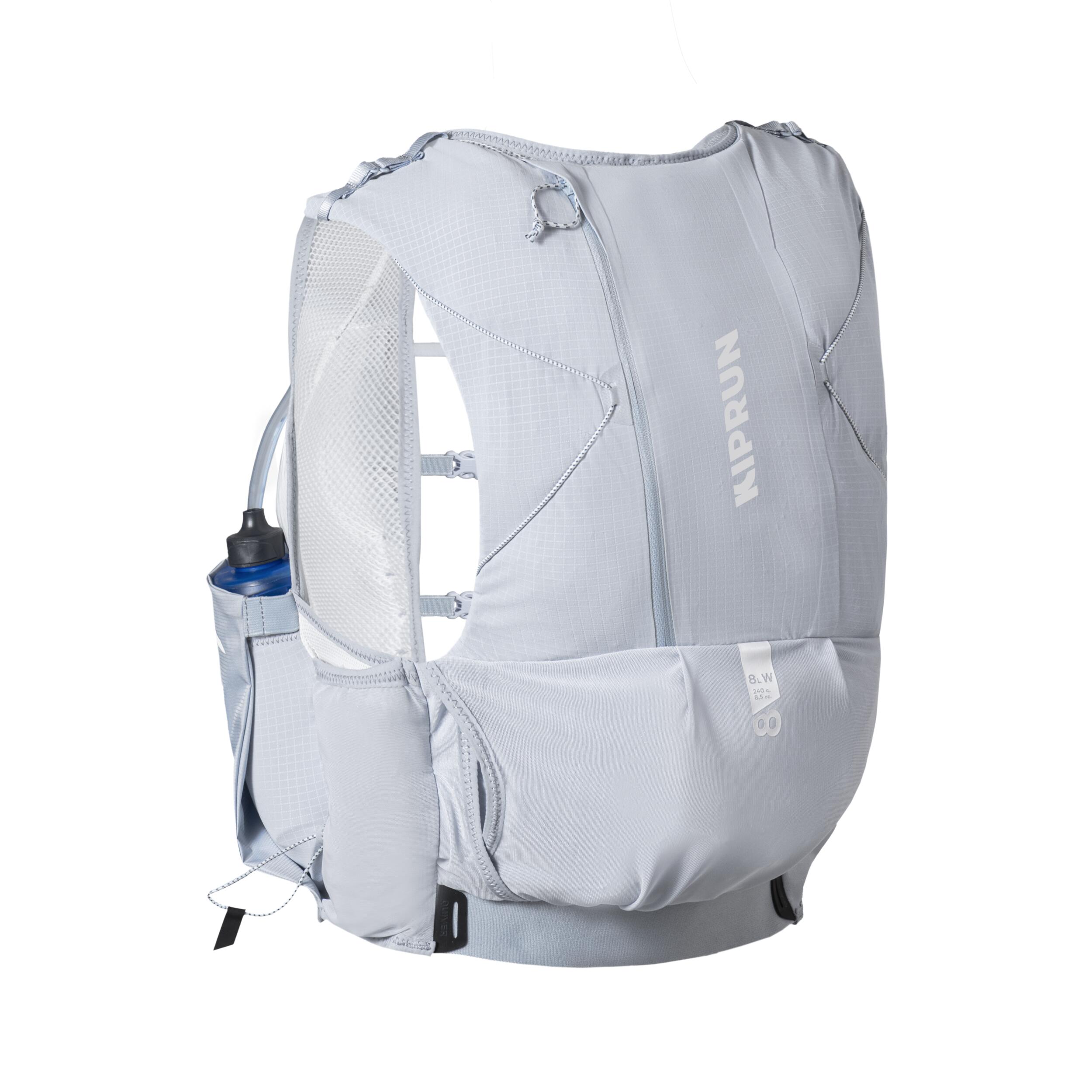 Kadın Arazi Koşusu Çantası - 2 Adet 500 Ml Matara - 8 L - Mavi - Kiprun 900