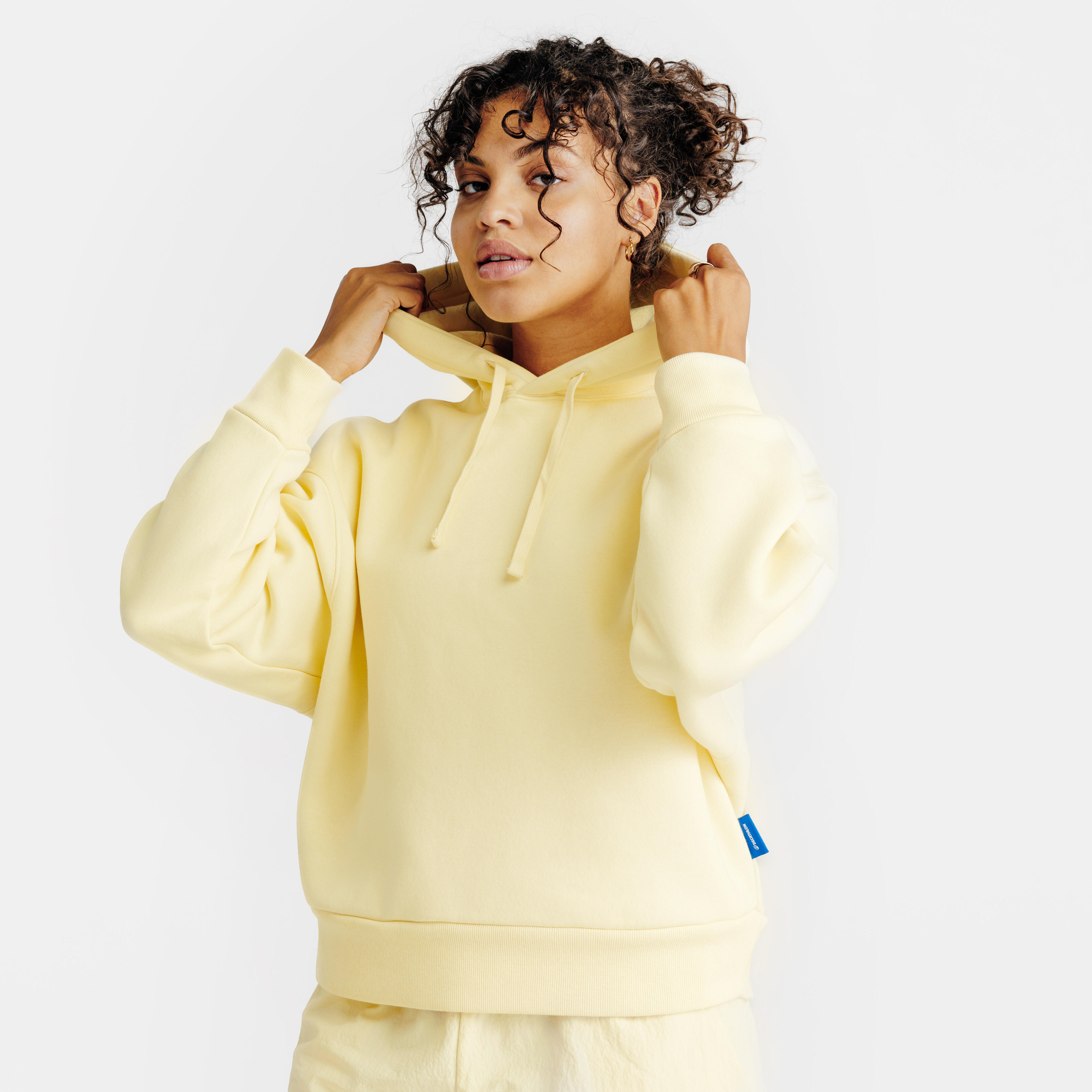 Kadın Kapüşonlu Sweatshirt - Pastel Sarı - Elementals
