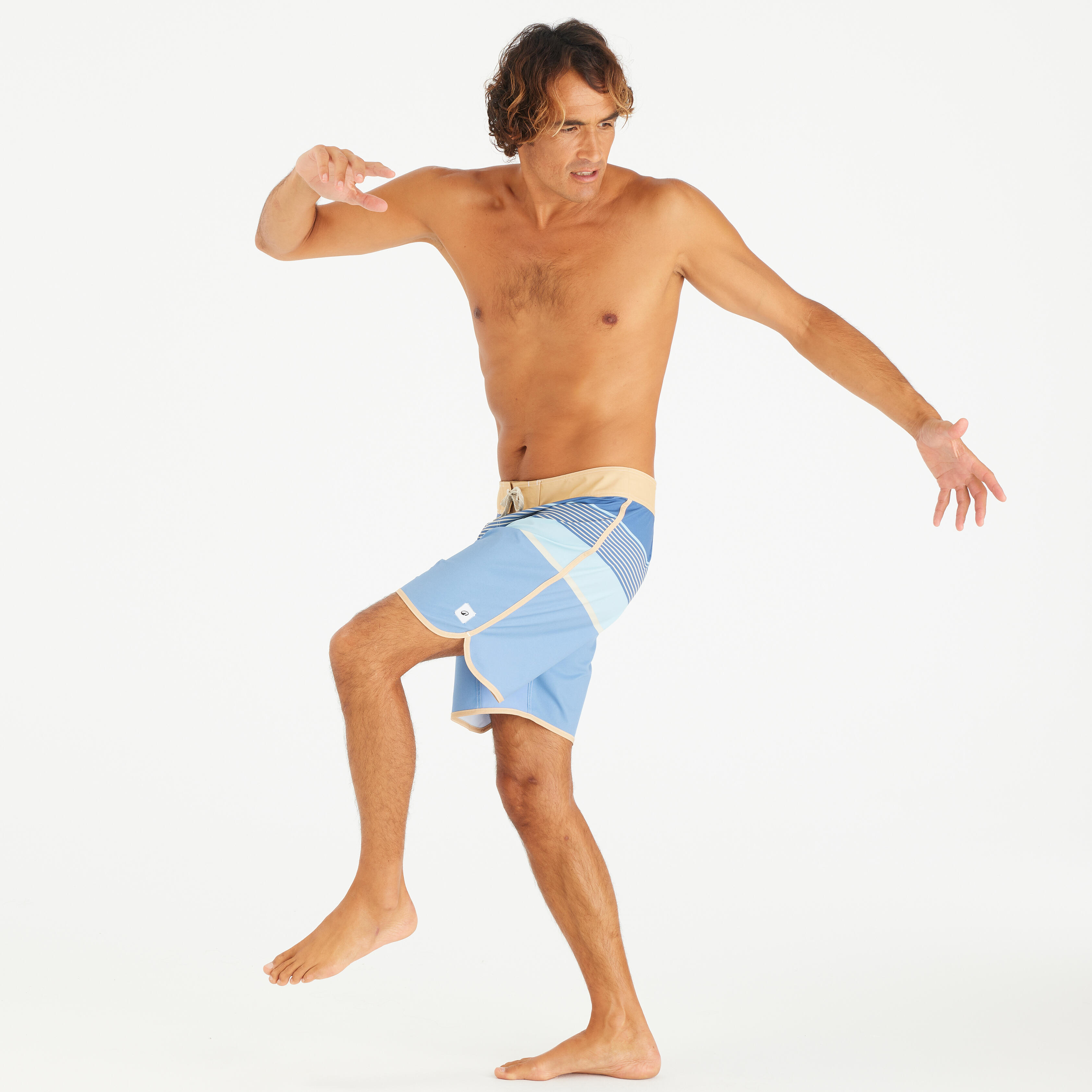Erkek Orta 18" Deniz Şortu/Boardshort - Lacivert - 500
