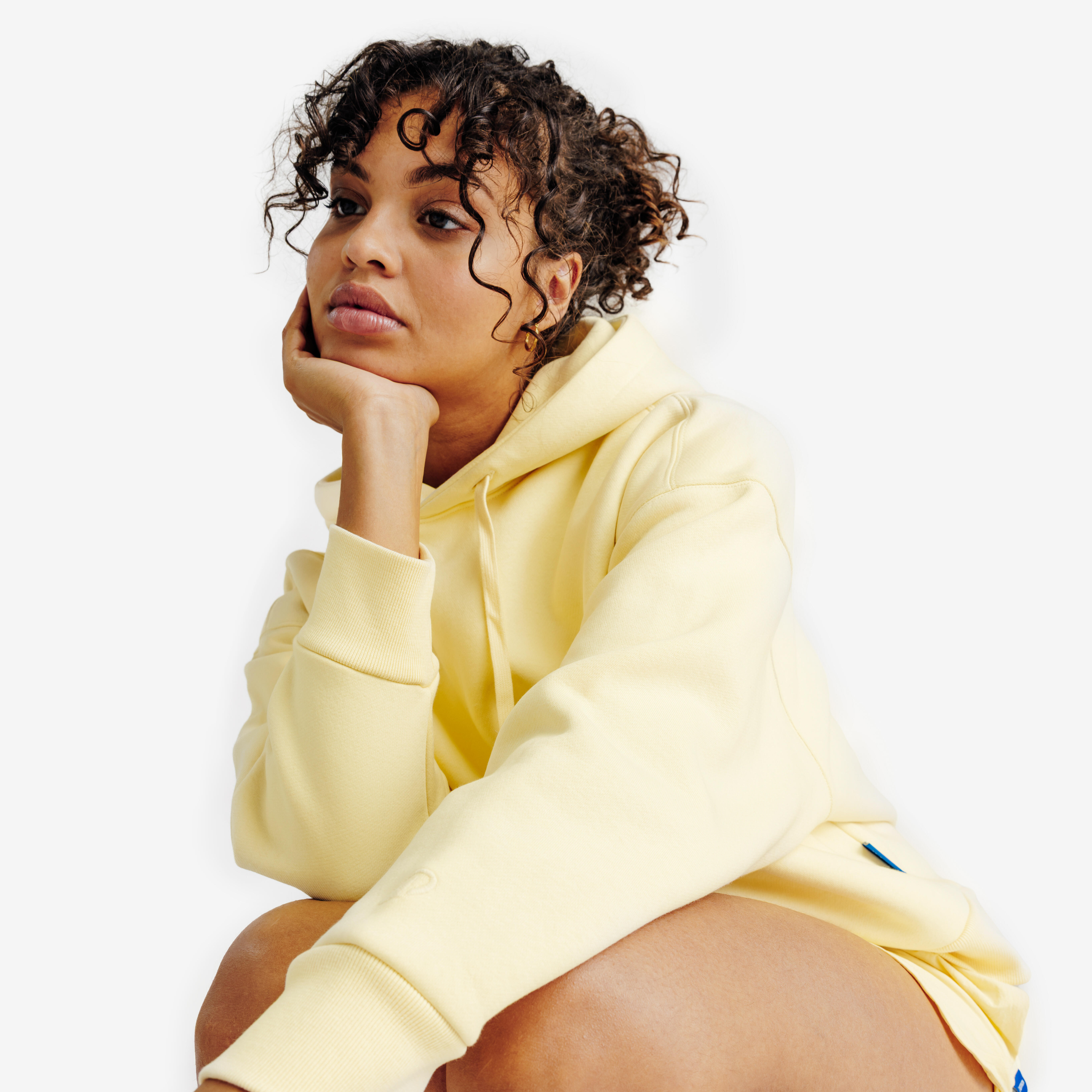 Kadın Kapüşonlu Sweatshirt - Pastel Sarı - Elementals