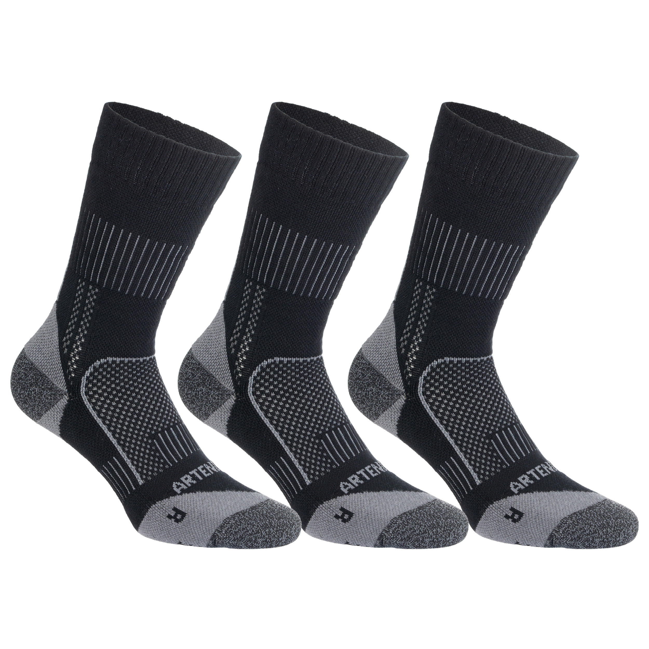 Tenis Çorabı - Uzun Konçlu - 3 Çift - Siyah / Gri - RS 900