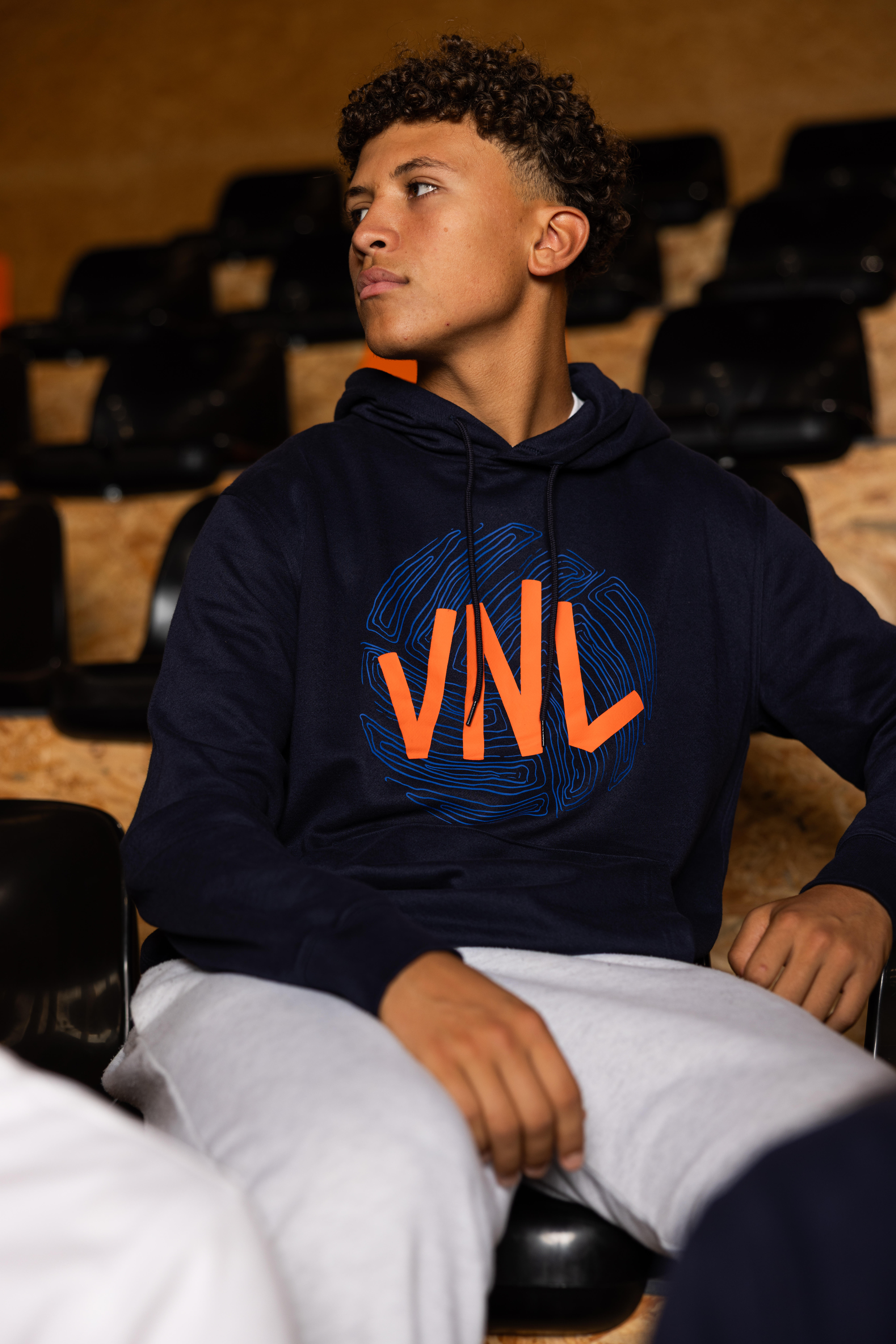 Yetişkin Voleybol Sweatshirt - Siyah/Turuncu